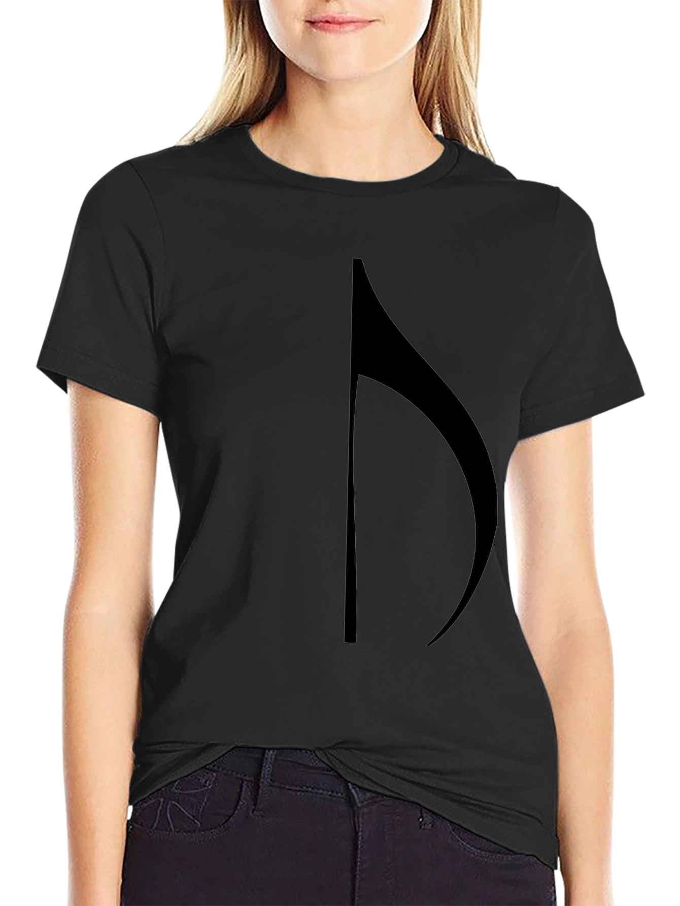 Music Note Graphic Black T-Shirt