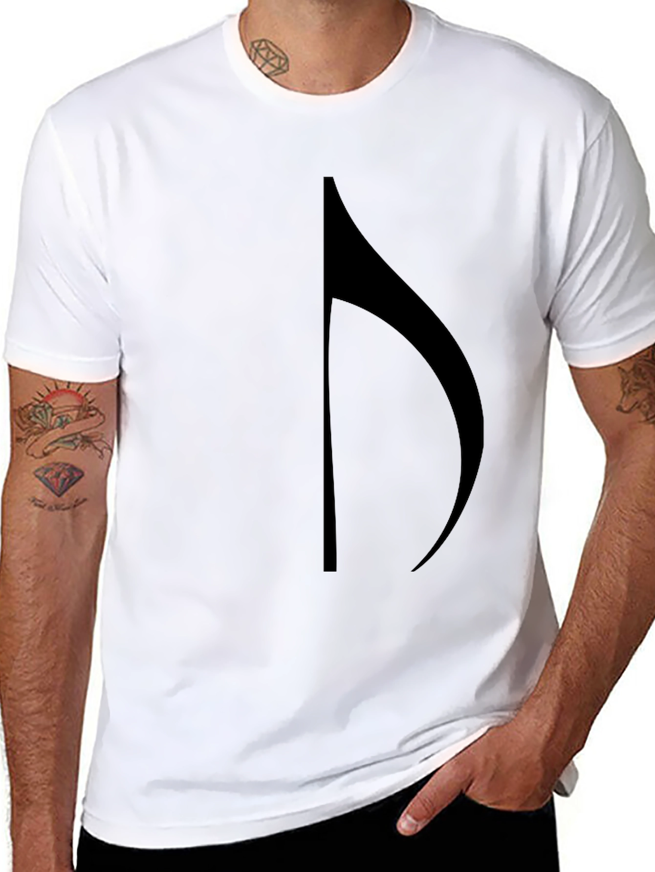 Music Note Graphic Black T-Shirt