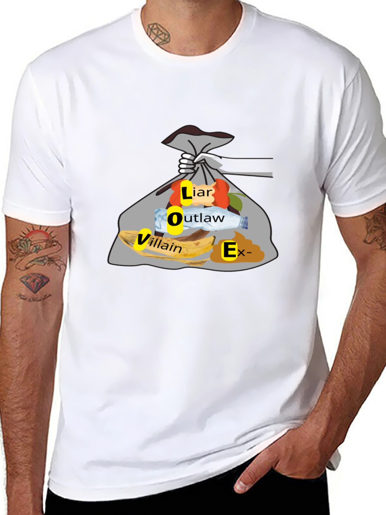 Trash Bag Love T-Shirt - Black