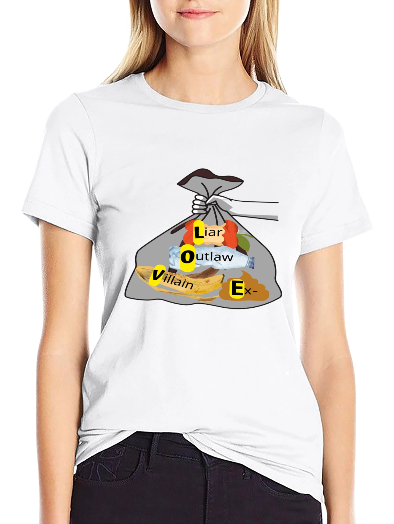 Trash Bag Love T-Shirt - Black
