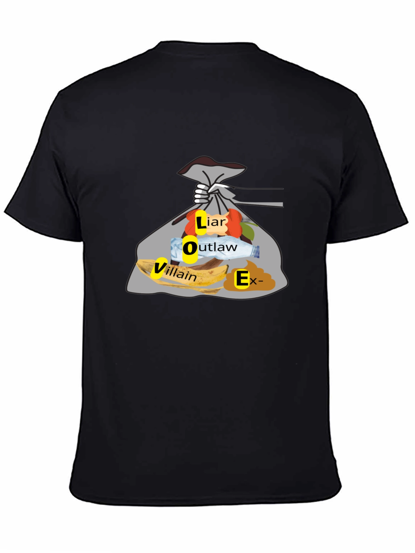 Trash Bag Love T-Shirt - Black