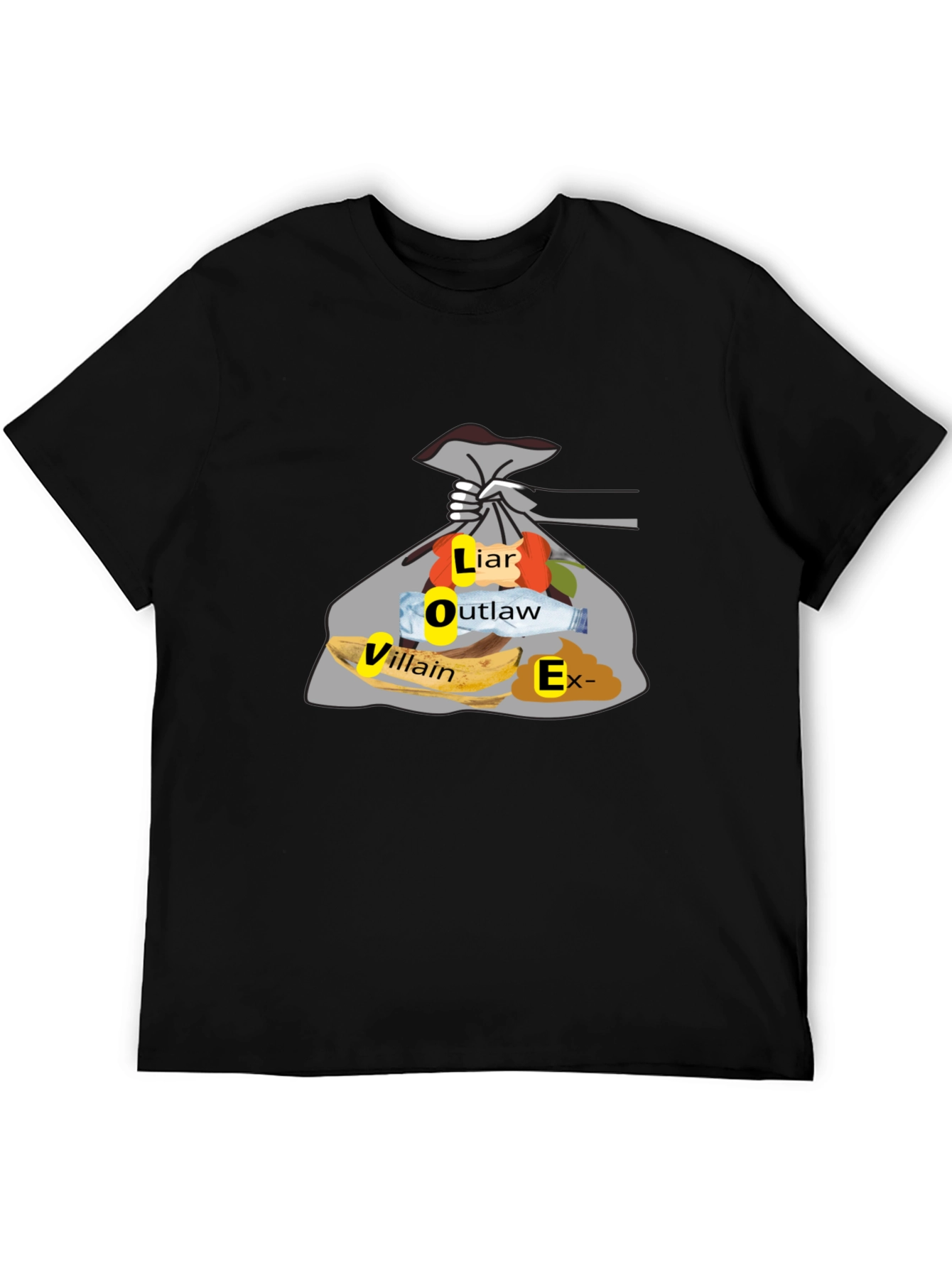 Trash Bag Love T-Shirt - Black