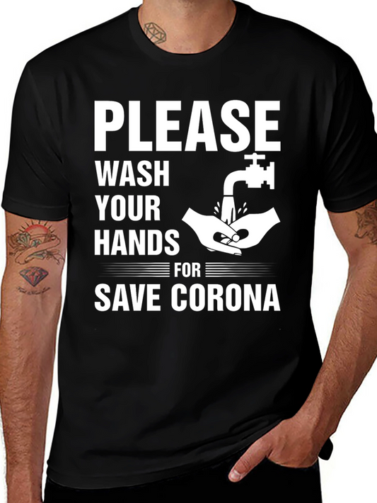Wash Your Hands T-Shirt Save Corona Funny Graphic Tee