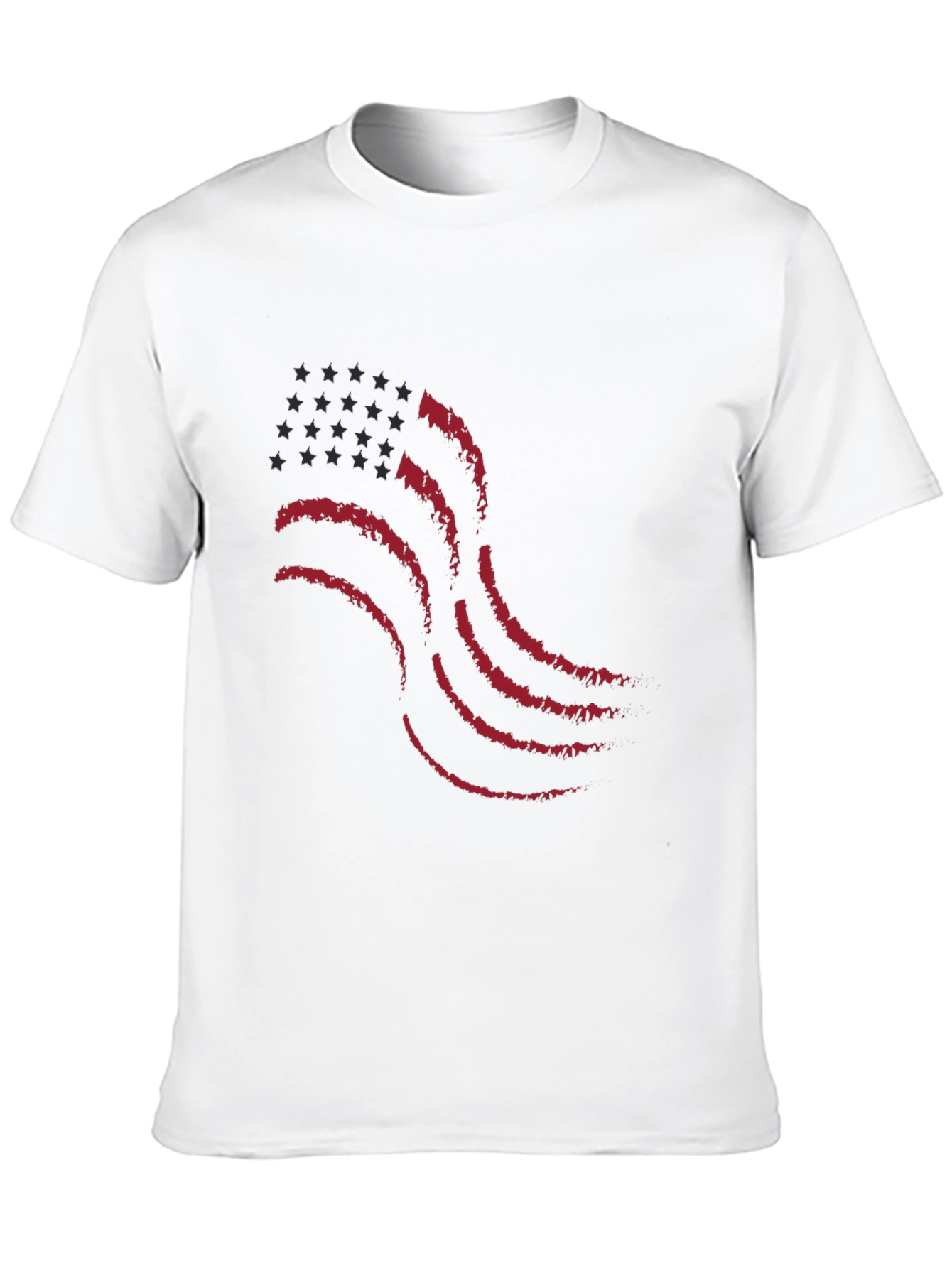 Waving American Flag Graphic T-Shirt