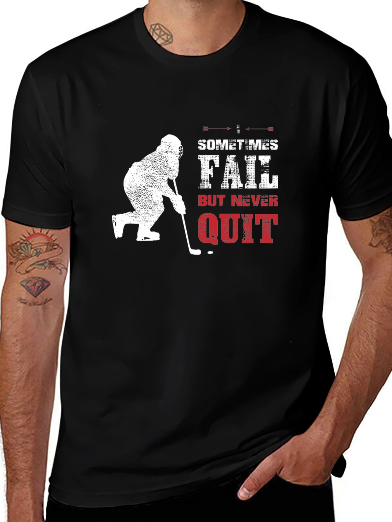 Hockey Never Quit Black T-Shirt