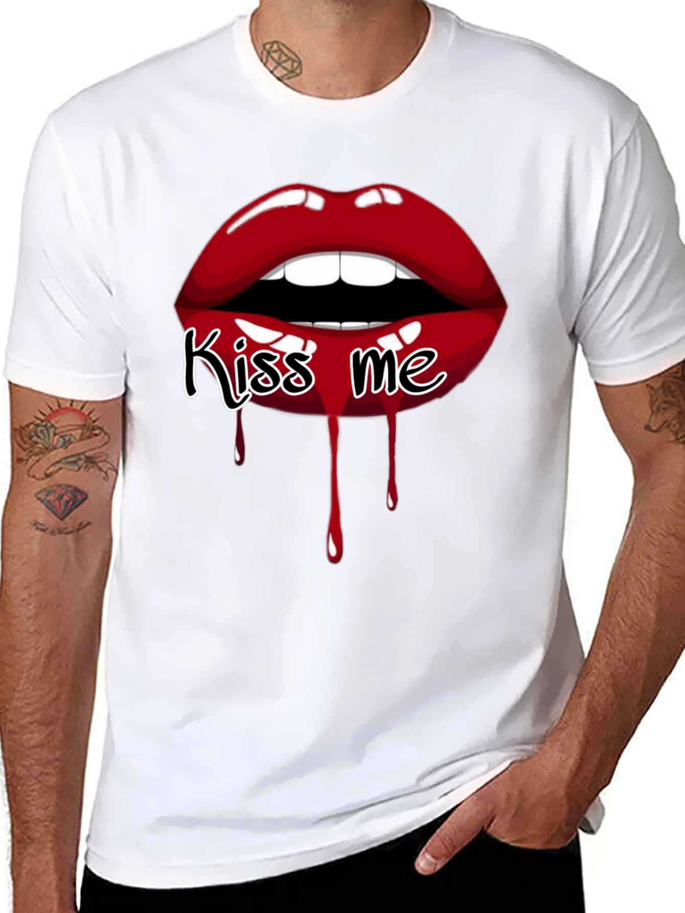 Kiss Me Graphic Tee - Bold Lip Design