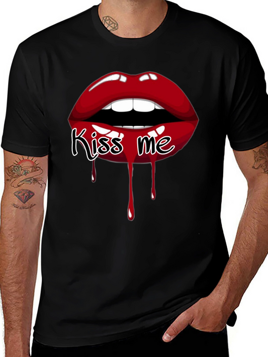 Kiss Me Graphic Tee - Bold Lip Design
