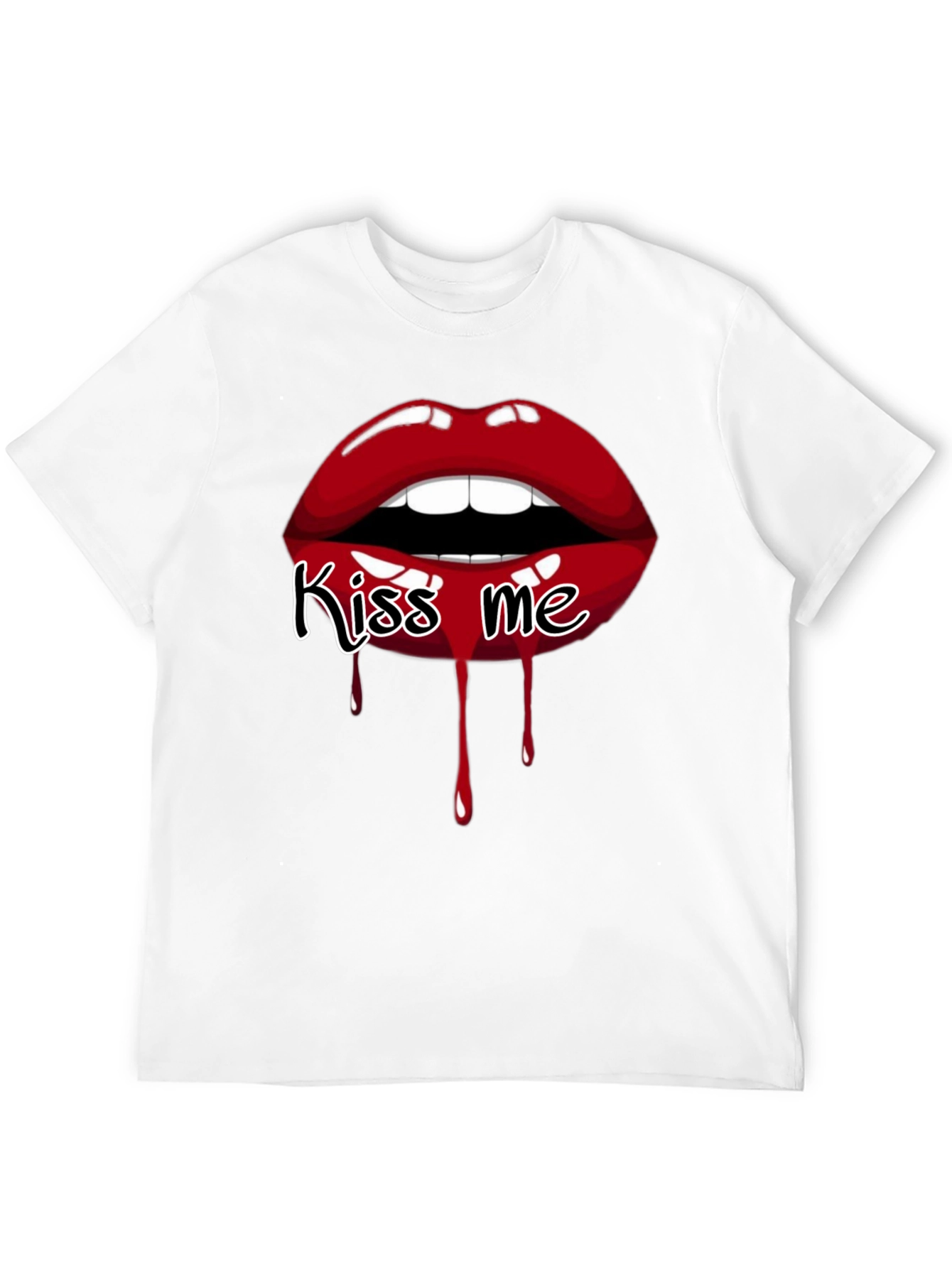 Kiss Me Graphic Tee - Bold Lip Design