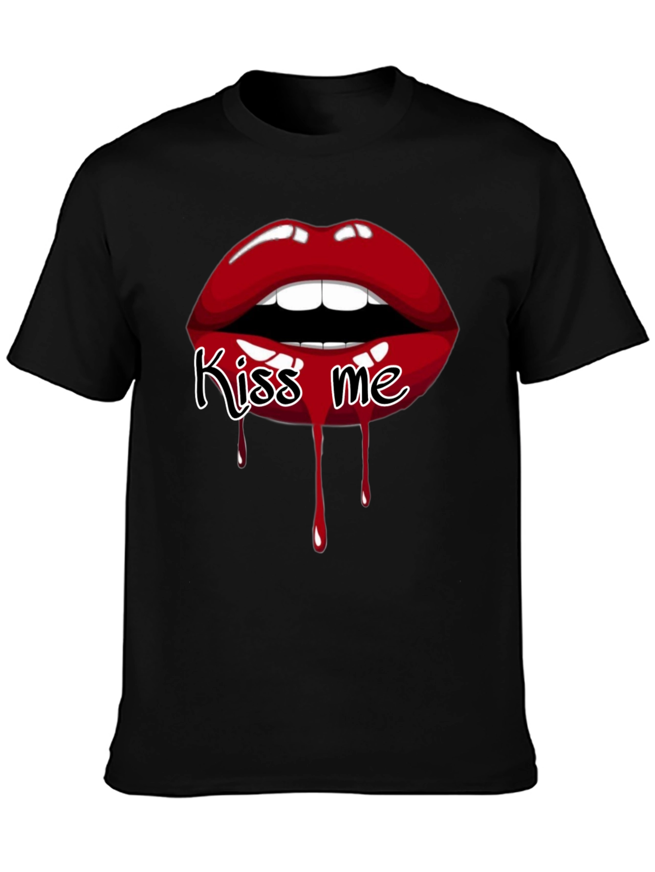 Kiss Me Graphic Tee - Bold Lip Design