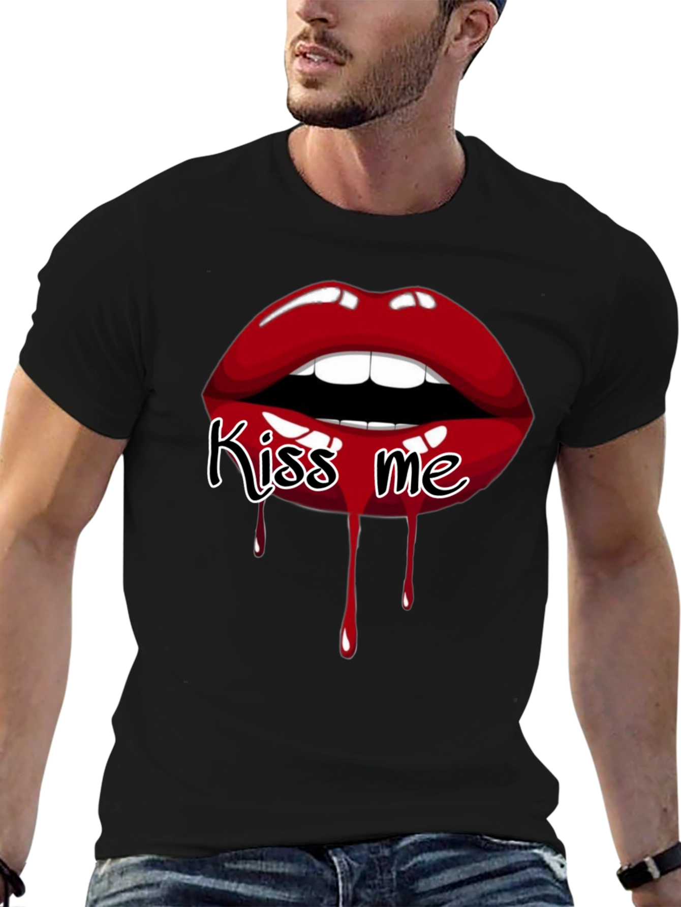 Kiss Me Graphic Tee - Bold Lip Design