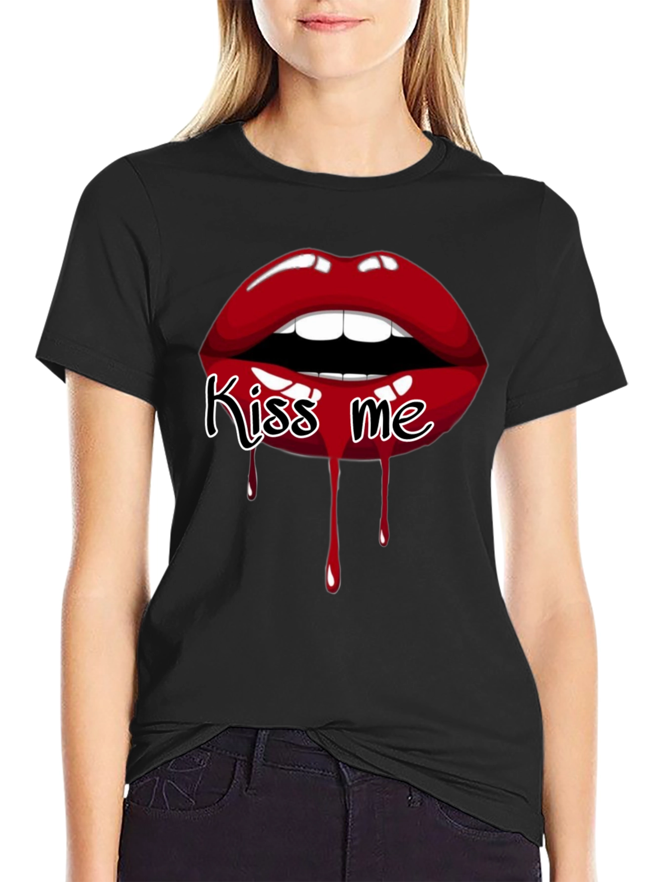 Kiss Me Graphic Tee - Bold Lip Design