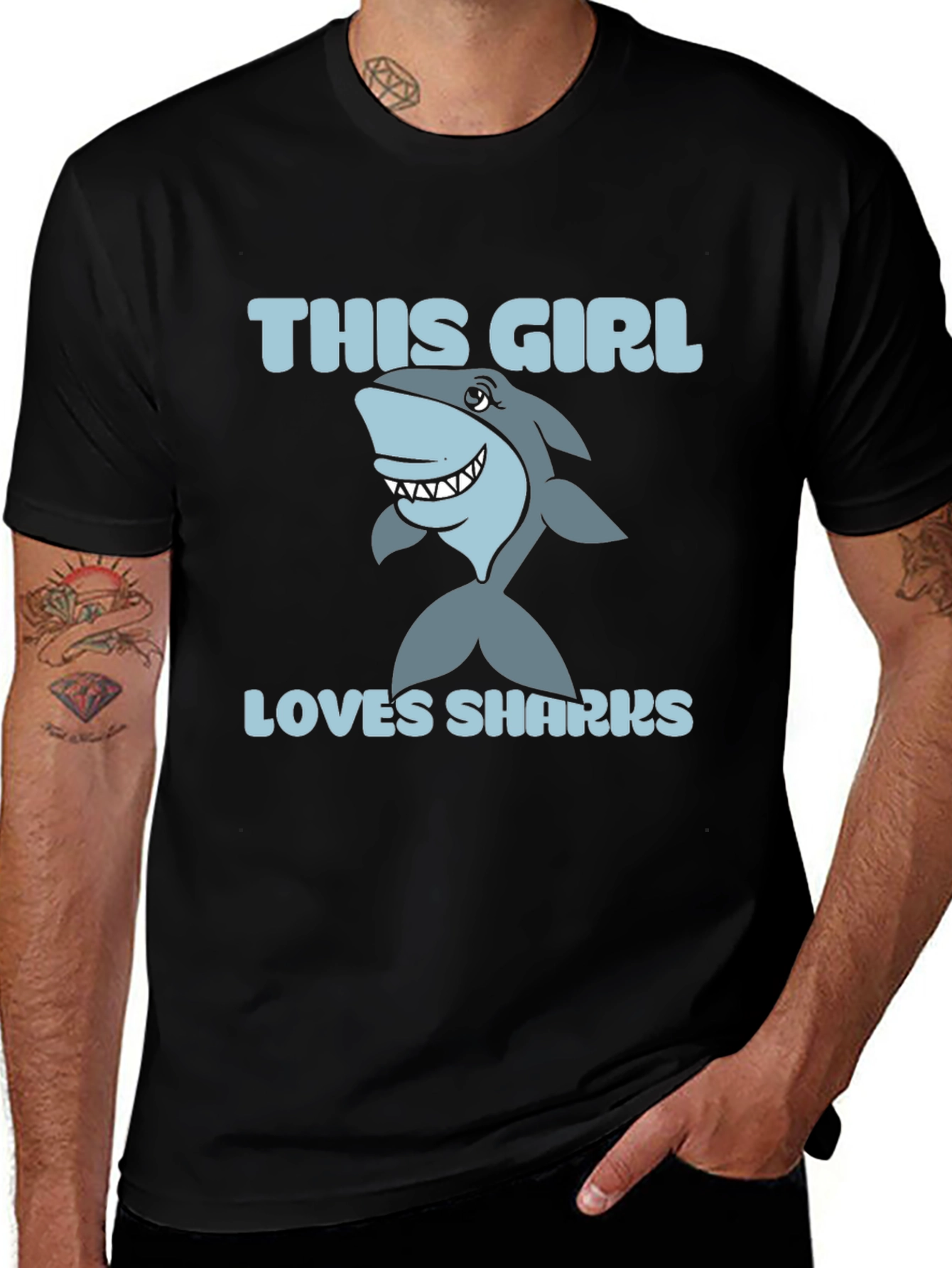 This Girl Loves Sharks - Graphic Tee