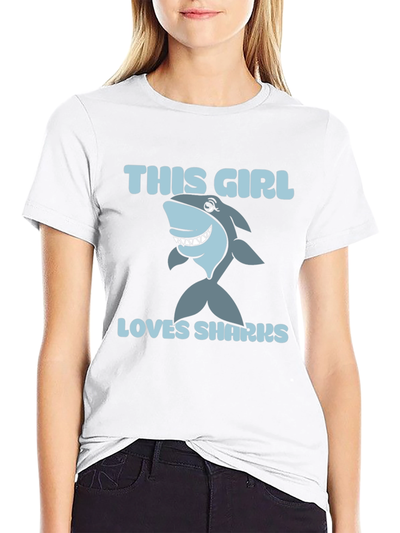 This Girl Loves Sharks - Graphic Tee