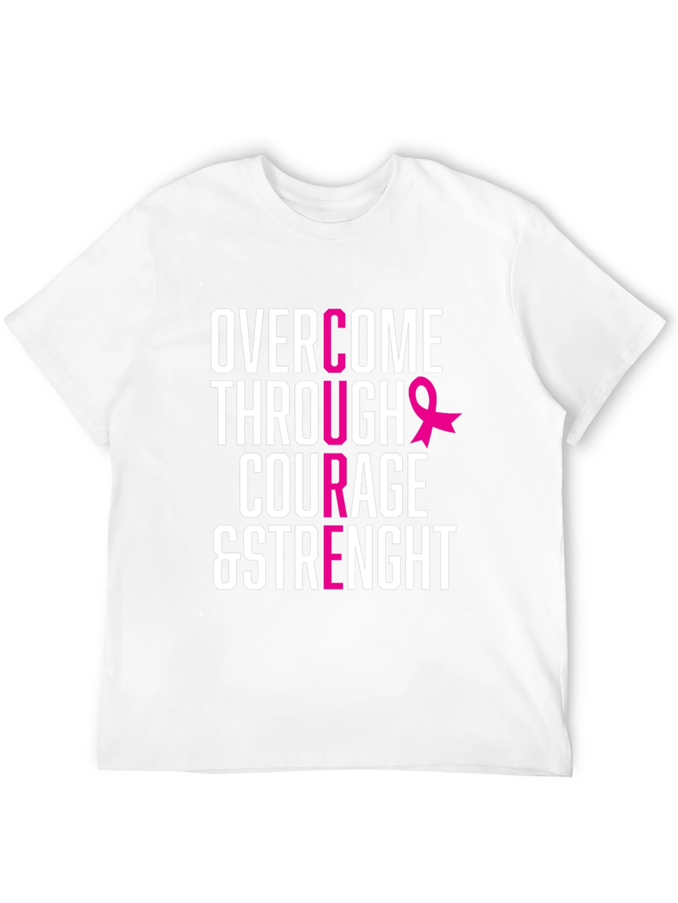 Courage & Strength Breast Cancer Awareness T-Shirt