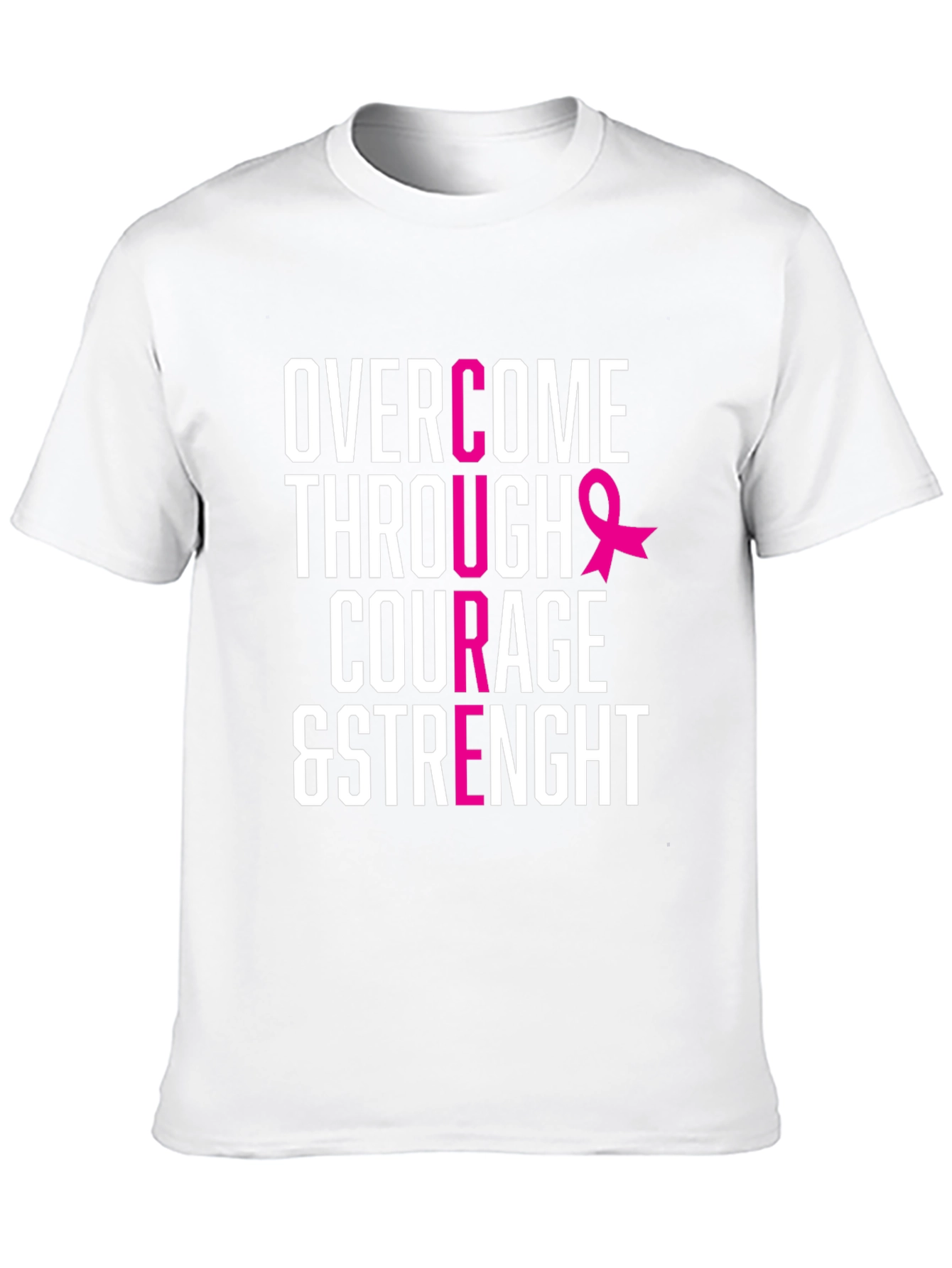 Courage & Strength Breast Cancer Awareness T-Shirt