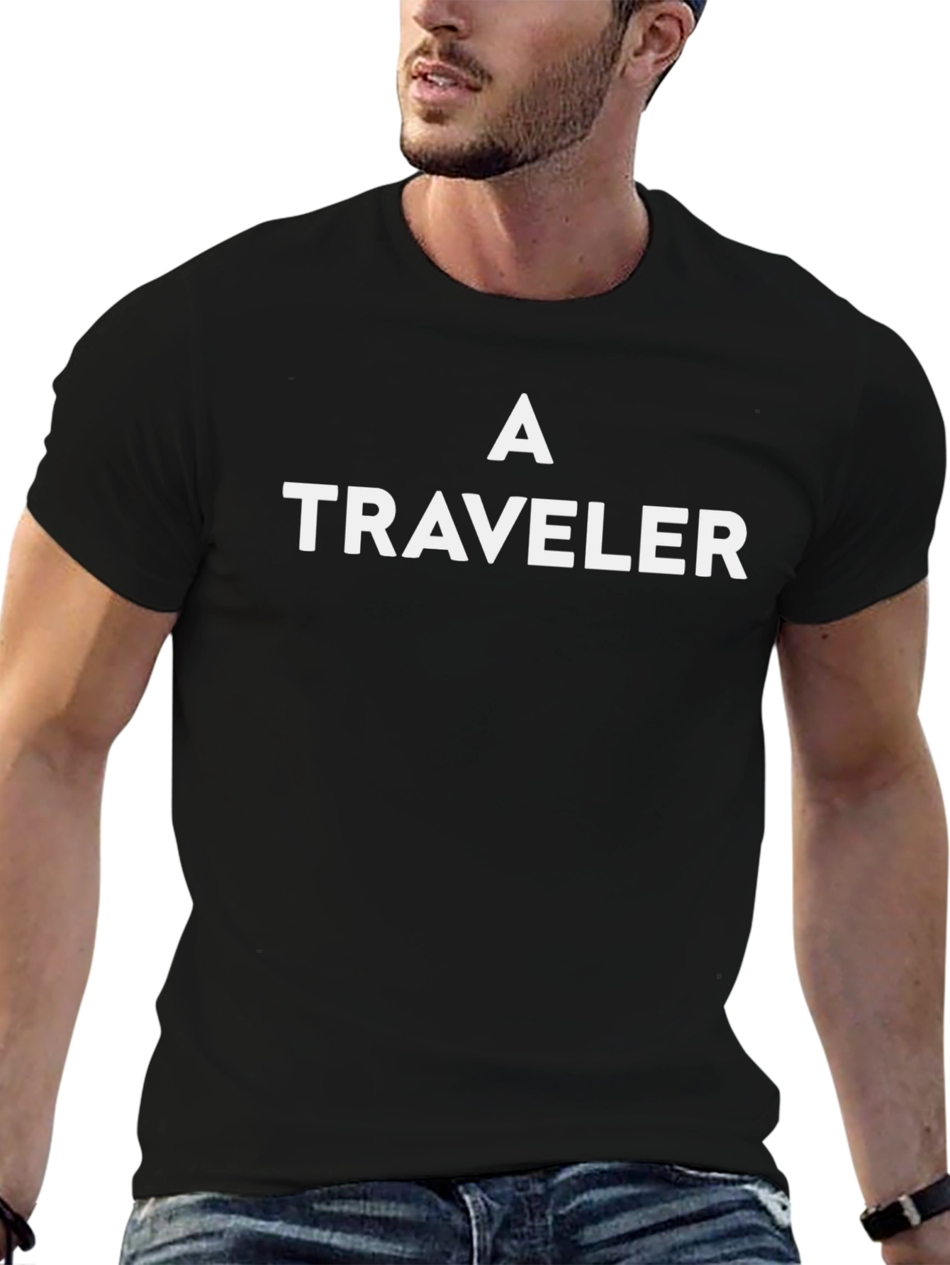 A Traveler Black Crewneck T-Shirt