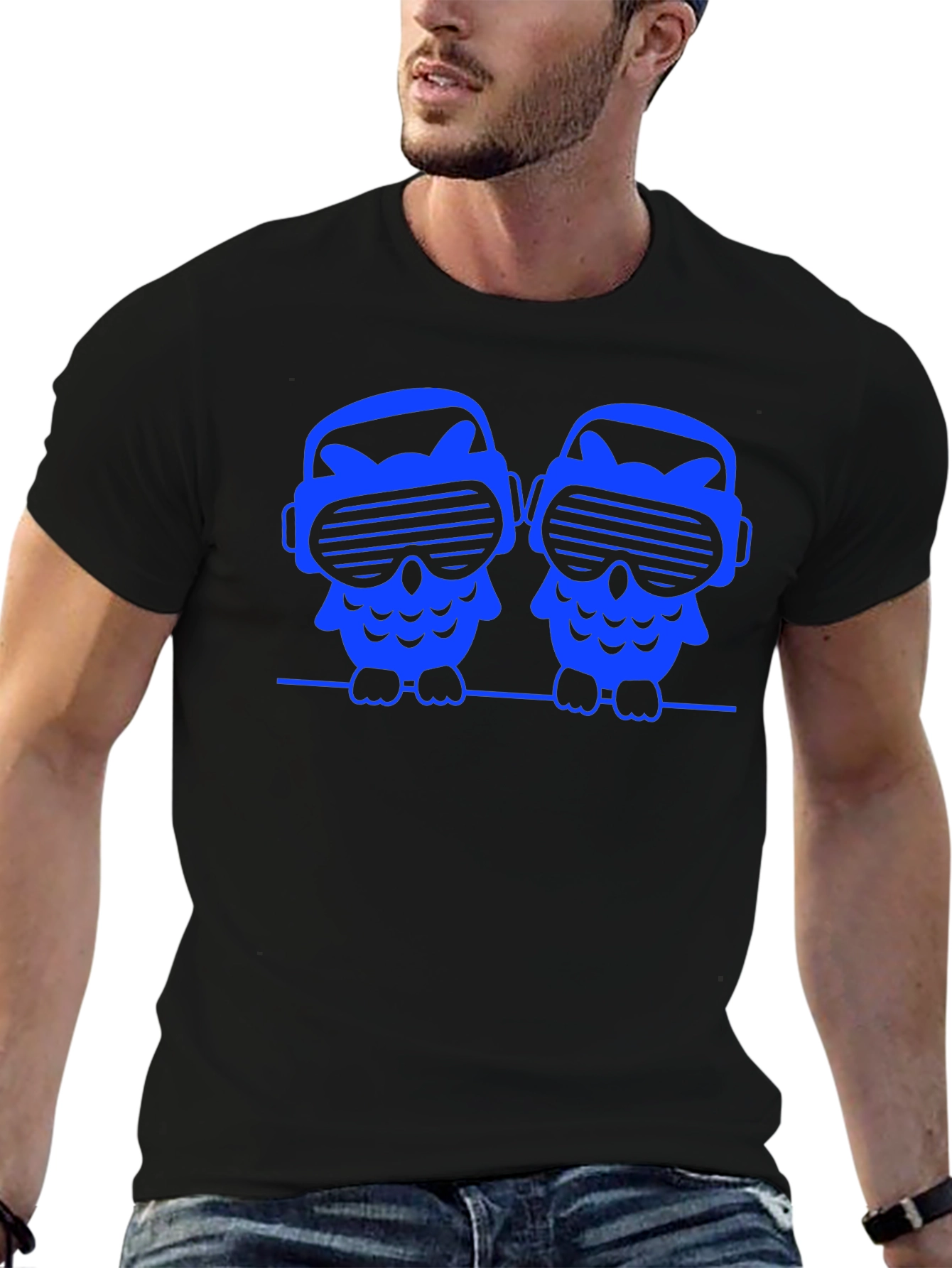 Cool Owl VR Gaming Black T-Shirt