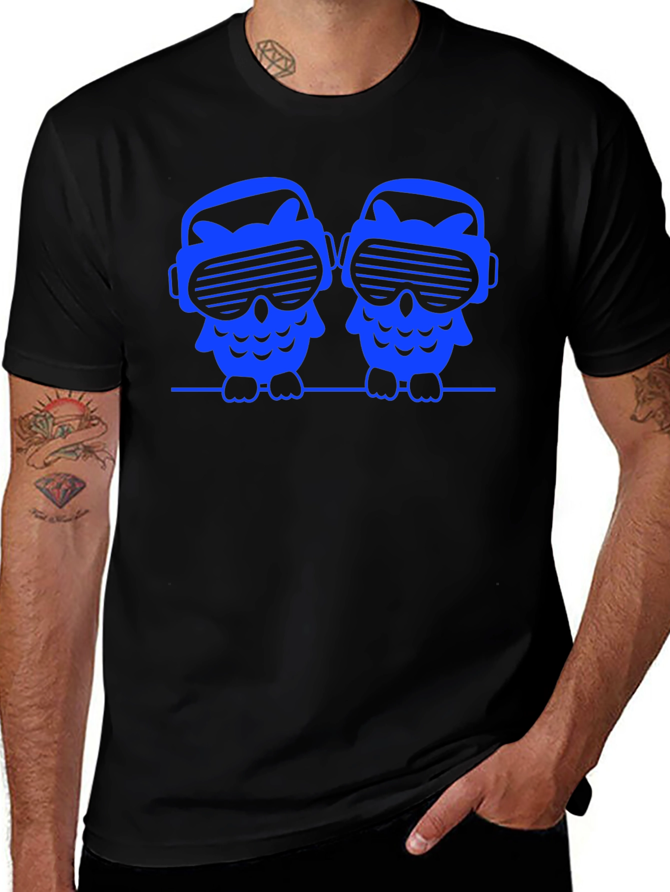 Cool Owl VR Gaming Black T-Shirt