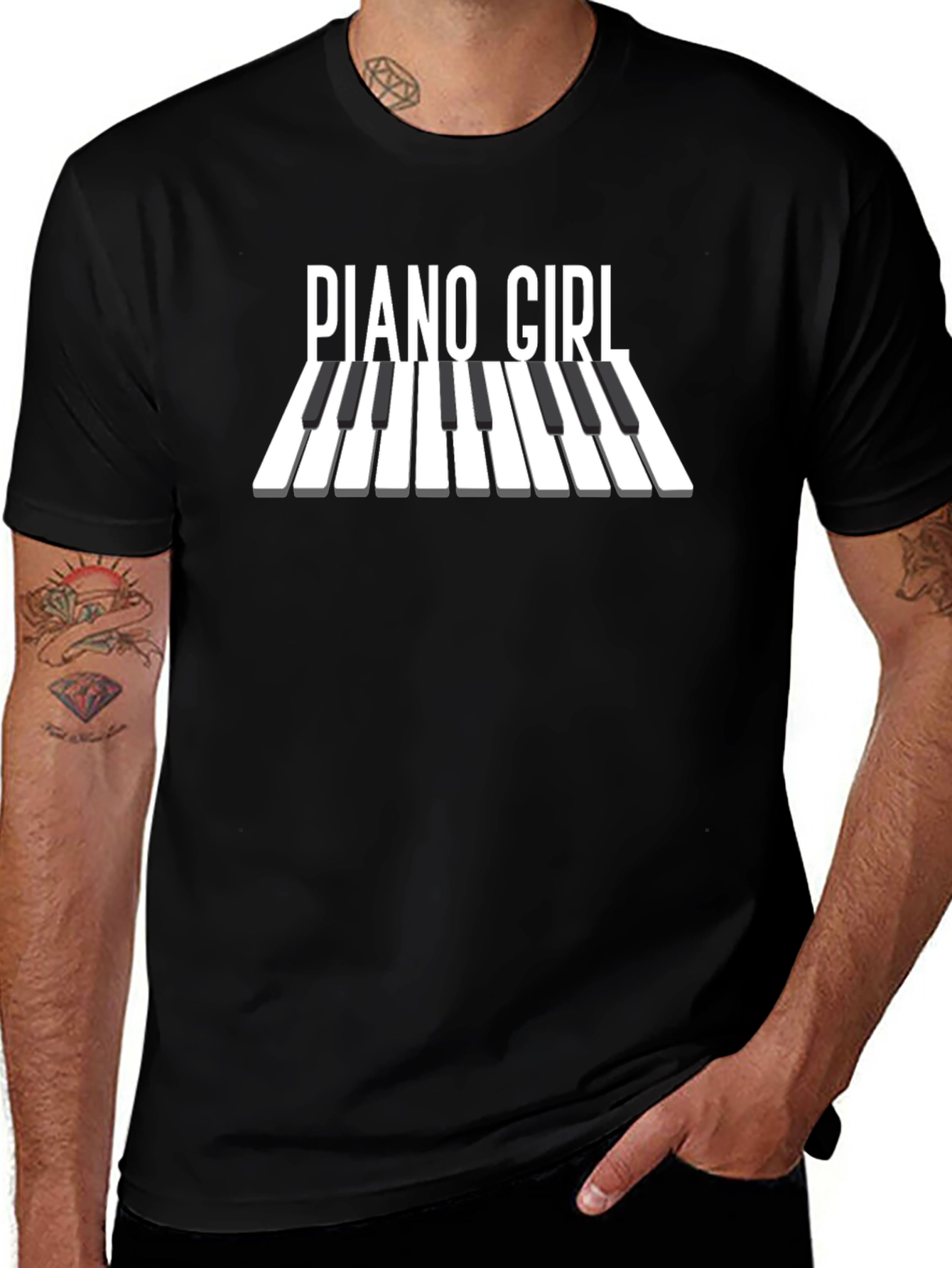 Piano Girl Graphic T-Shirt - Music Lover Tee