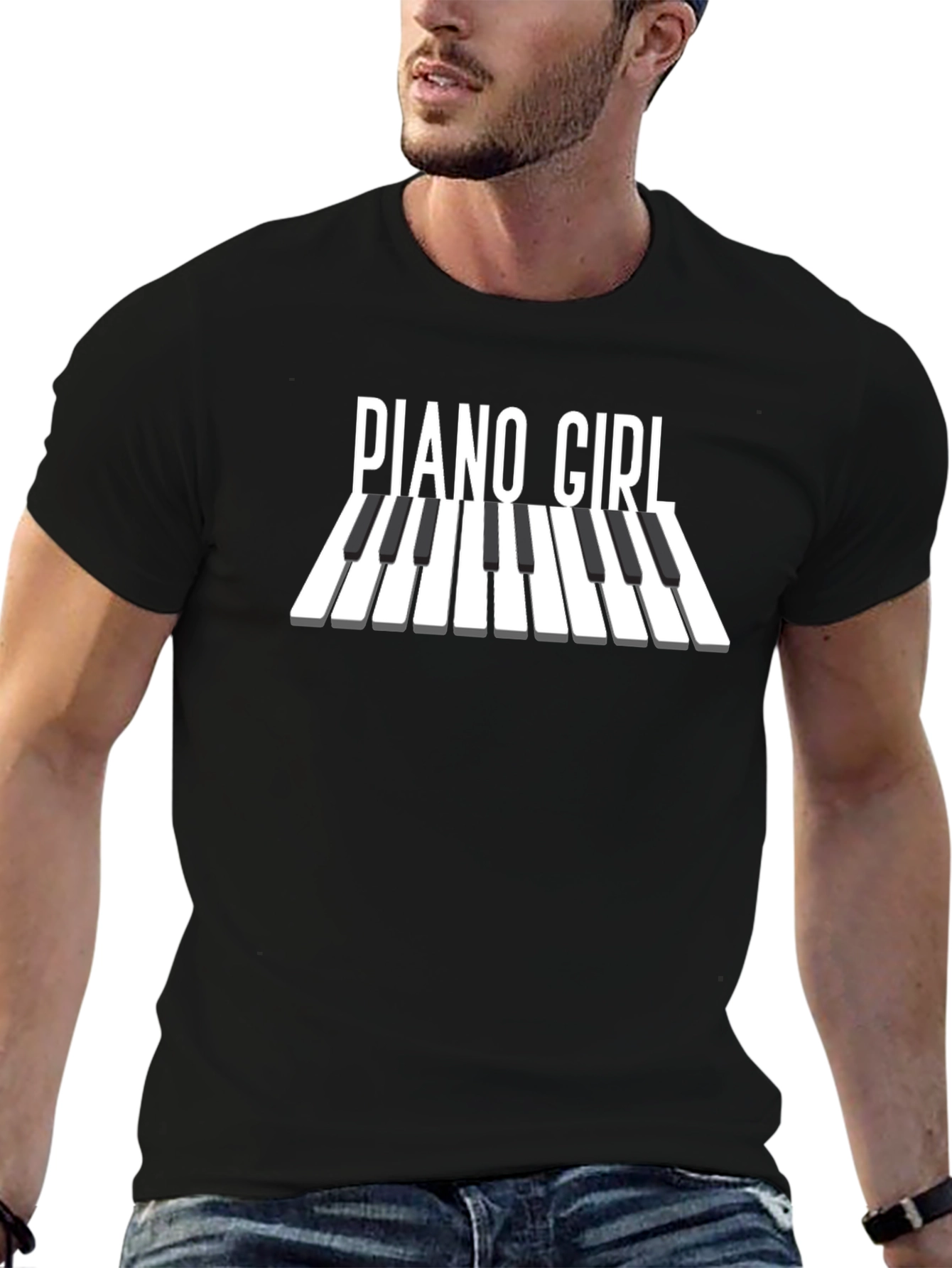 Piano Girl Graphic T-Shirt - Music Lover Tee
