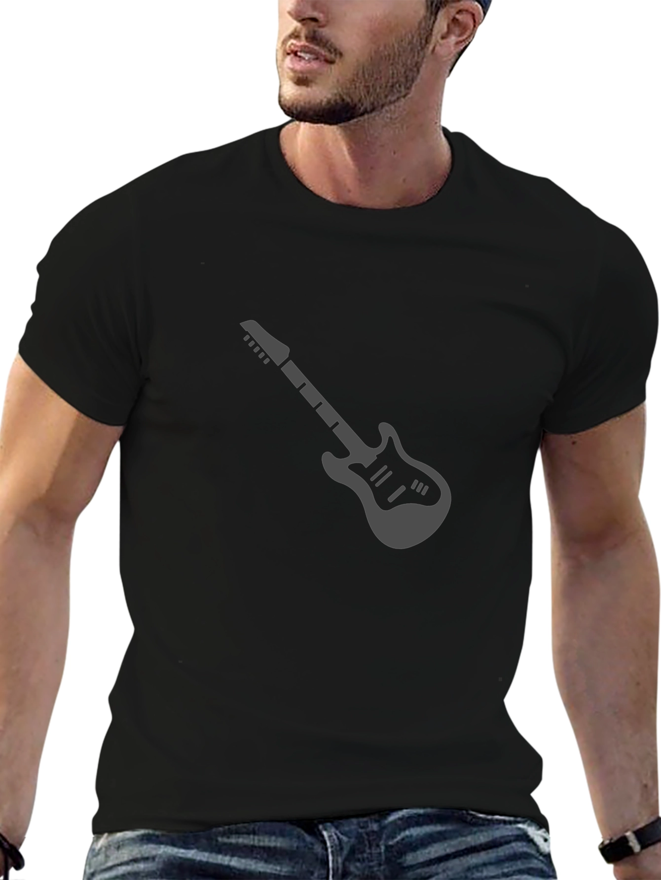 Guitar Graphic Tee - Mens Black T-Shirt