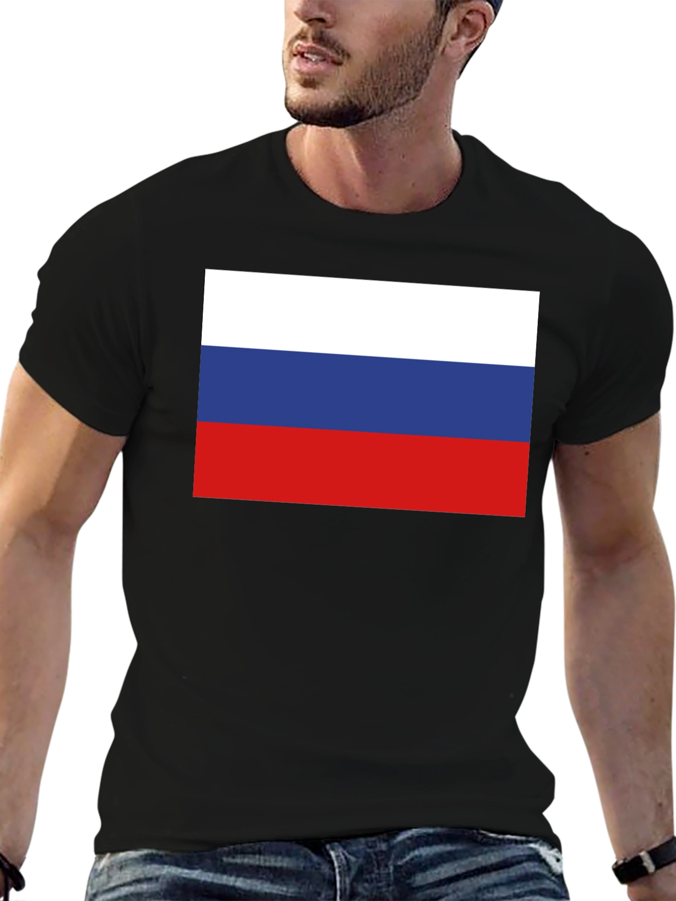 Russia Flag T-Shirt - Black