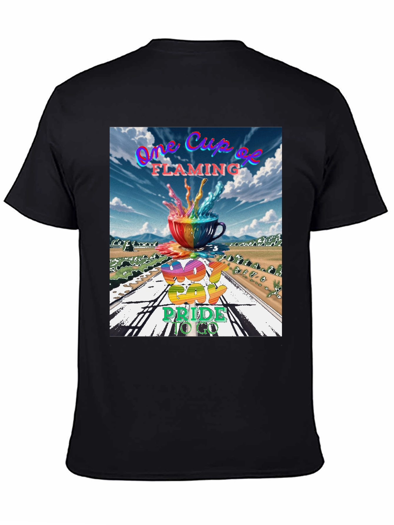 One Cup of Flaming Gay Pride T-Shirt