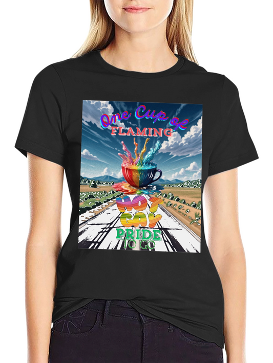 One Cup of Flaming Gay Pride T-Shirt
