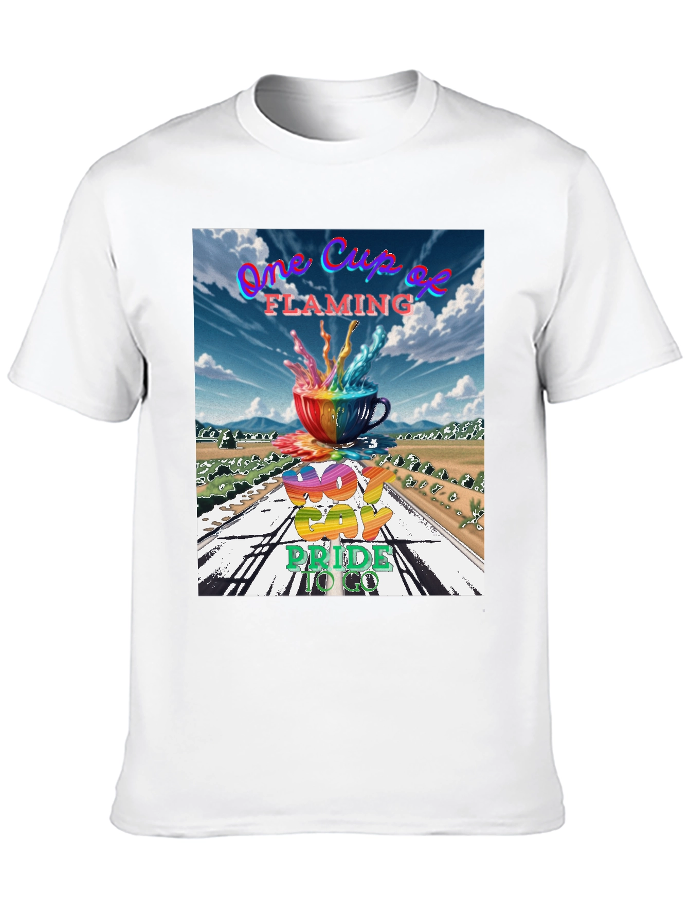 One Cup of Flaming Gay Pride T-Shirt