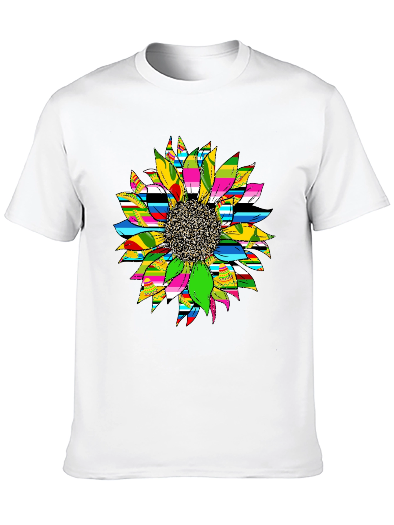 Sunflower Graphic Print Black T-Shirt