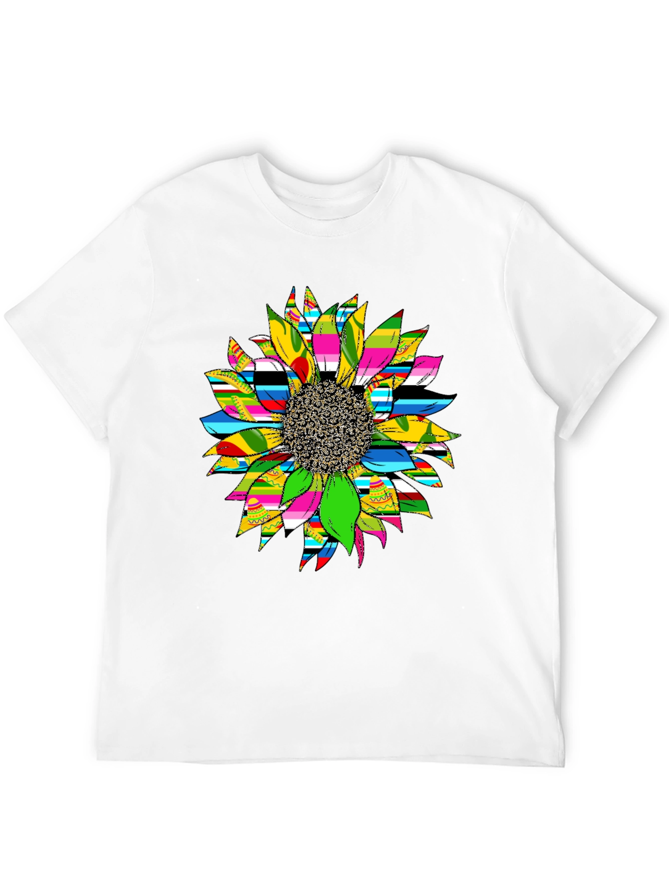 Sunflower Graphic Print Black T-Shirt