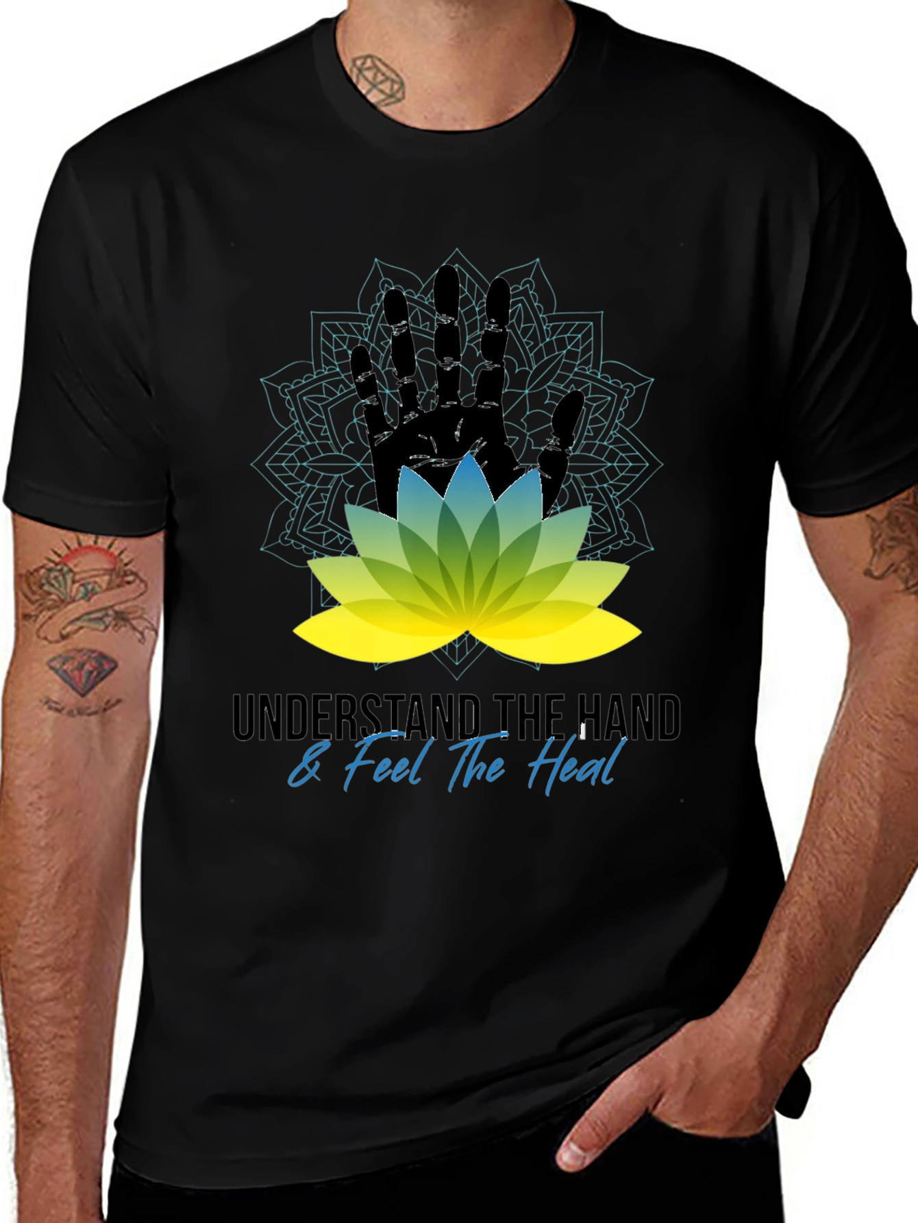 Understand The Hand & Feel The Heal Black T-Shirt