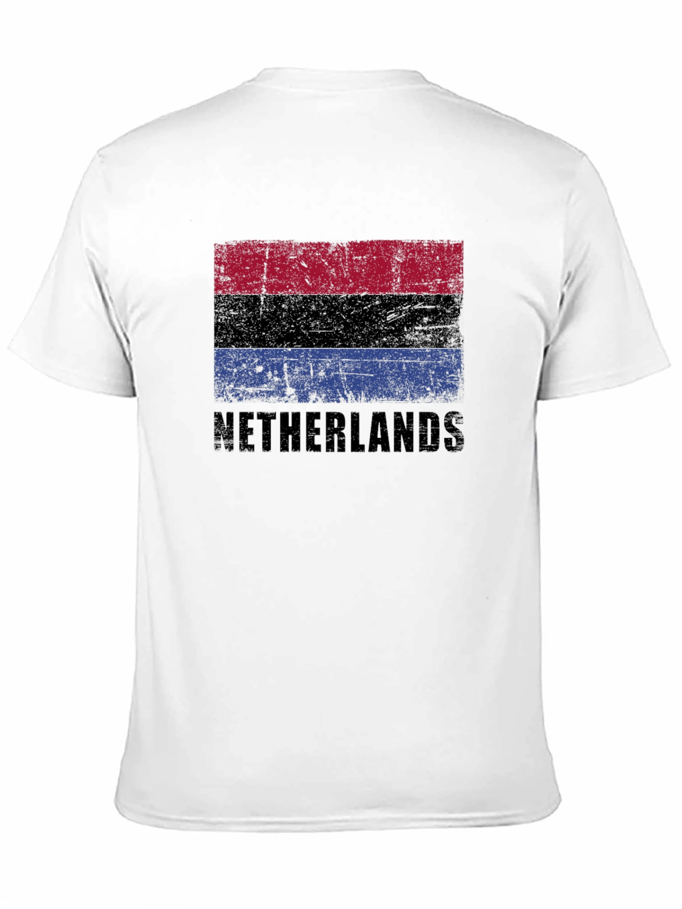 Netherlands Flag Graphic T-Shirt - Distressed Style