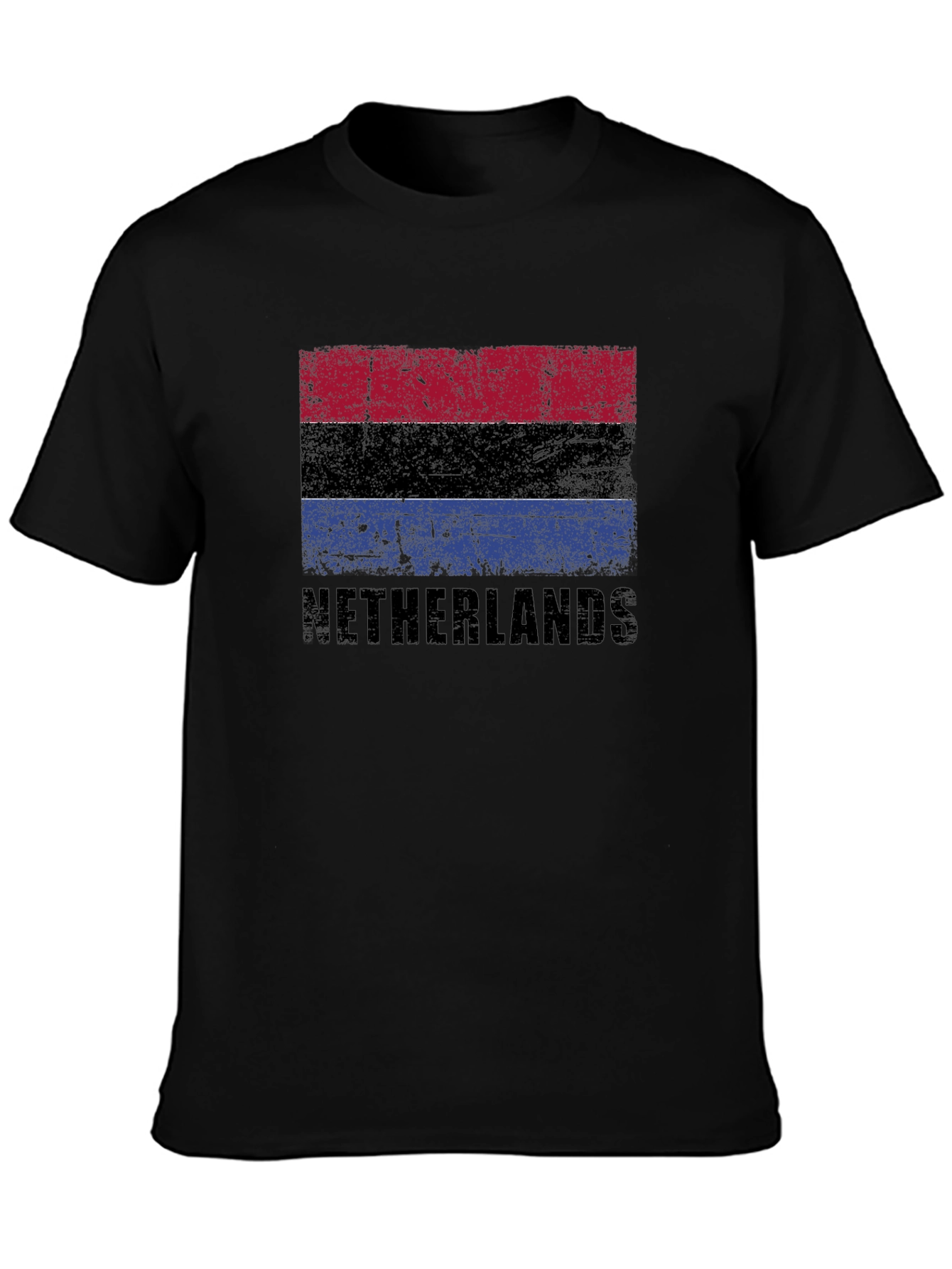 Netherlands Flag Graphic T-Shirt - Distressed Style