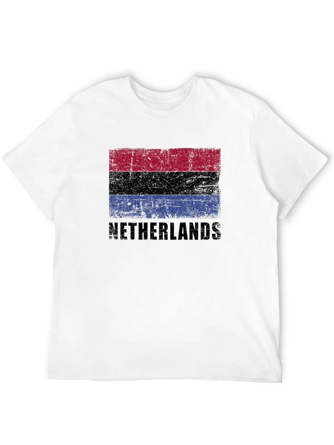 Netherlands Flag Graphic T-Shirt - Distressed Style