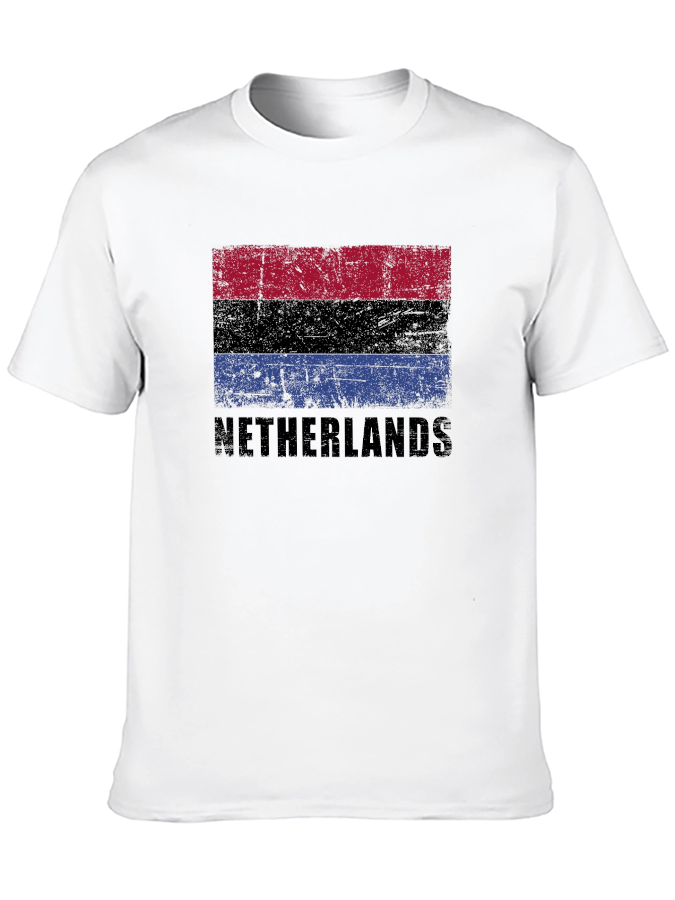 Netherlands Flag Graphic T-Shirt - Distressed Style