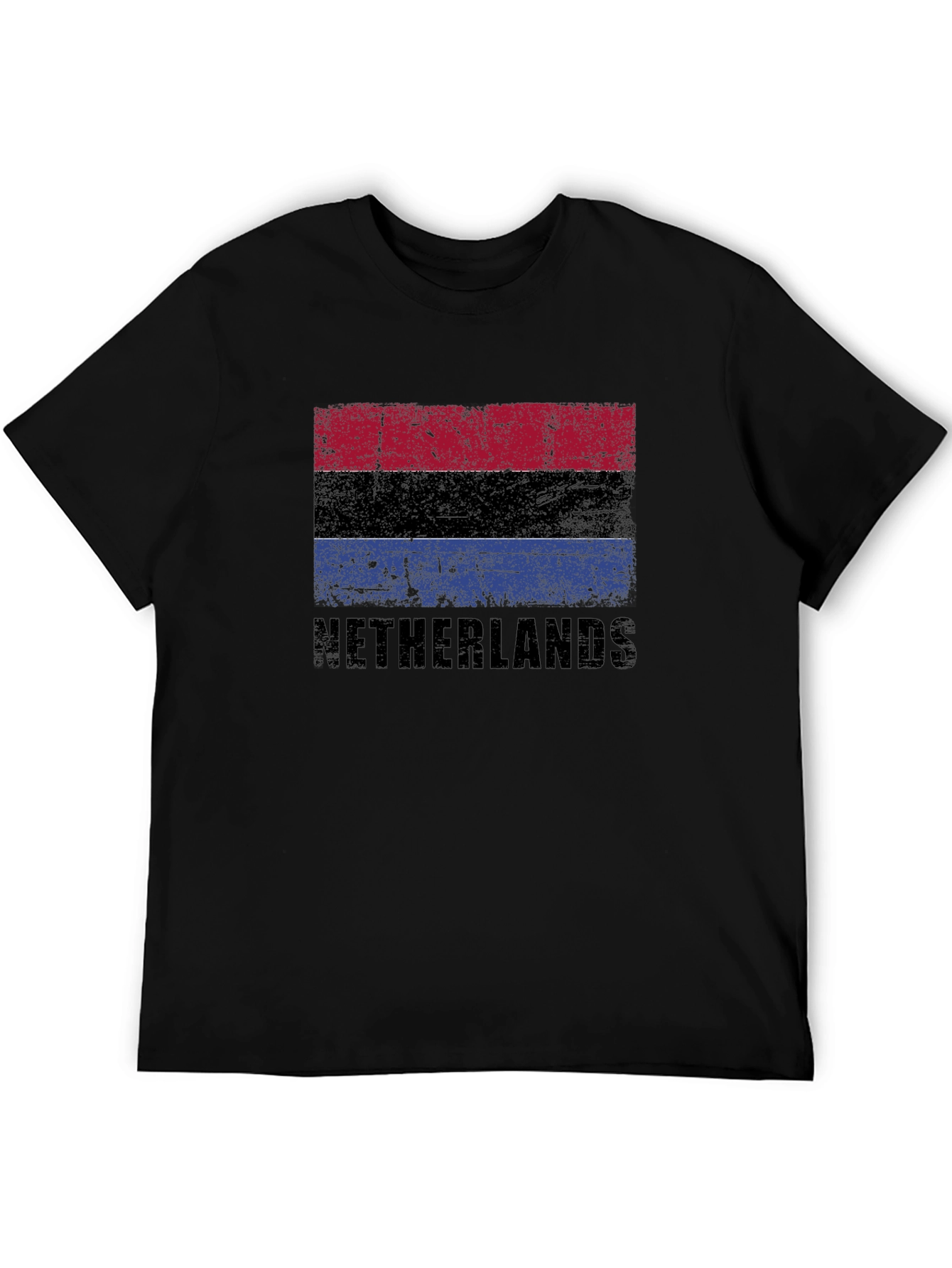 Netherlands Flag Graphic T-Shirt - Distressed Style