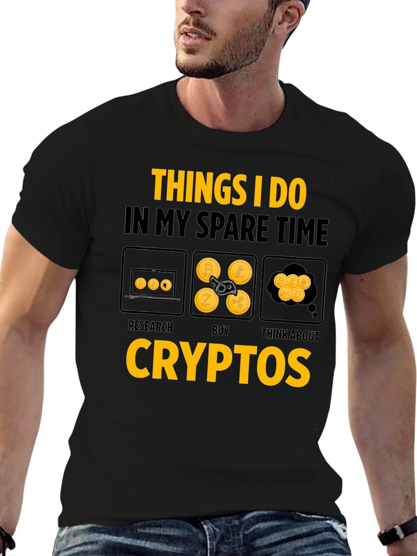 Crypto Spare Time Black T-Shirt