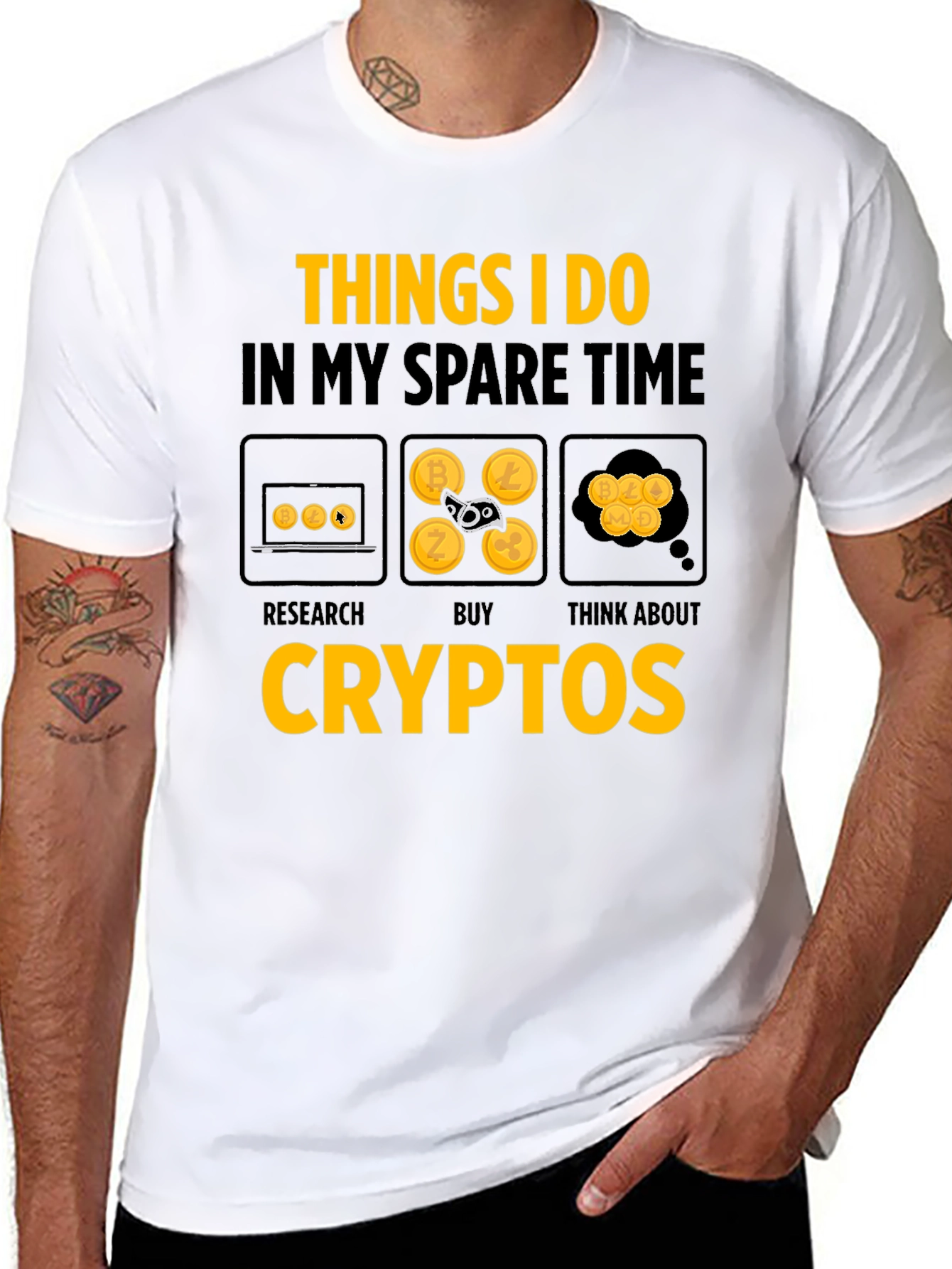 Crypto Spare Time Black T-Shirt