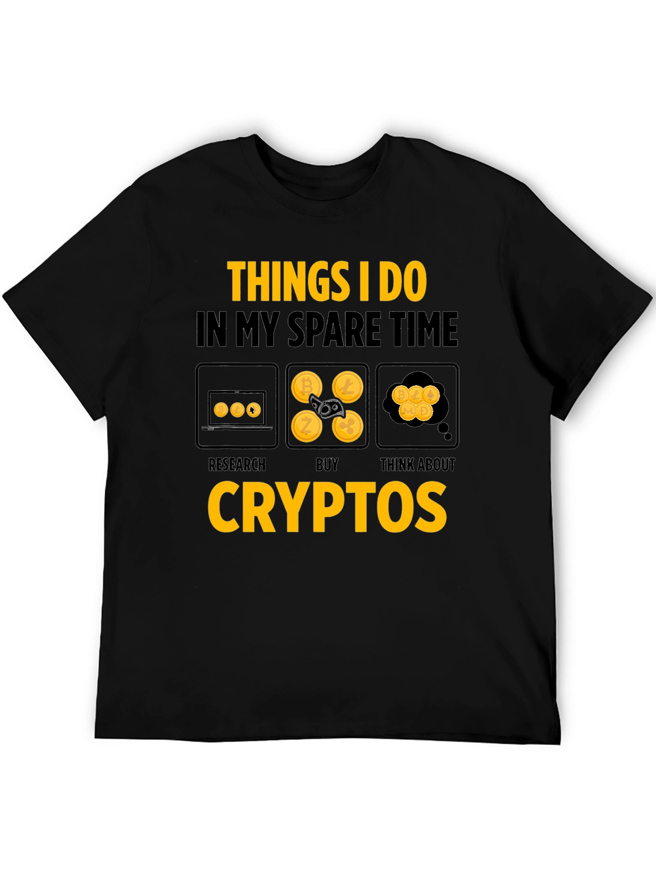 Crypto Spare Time Black T-Shirt