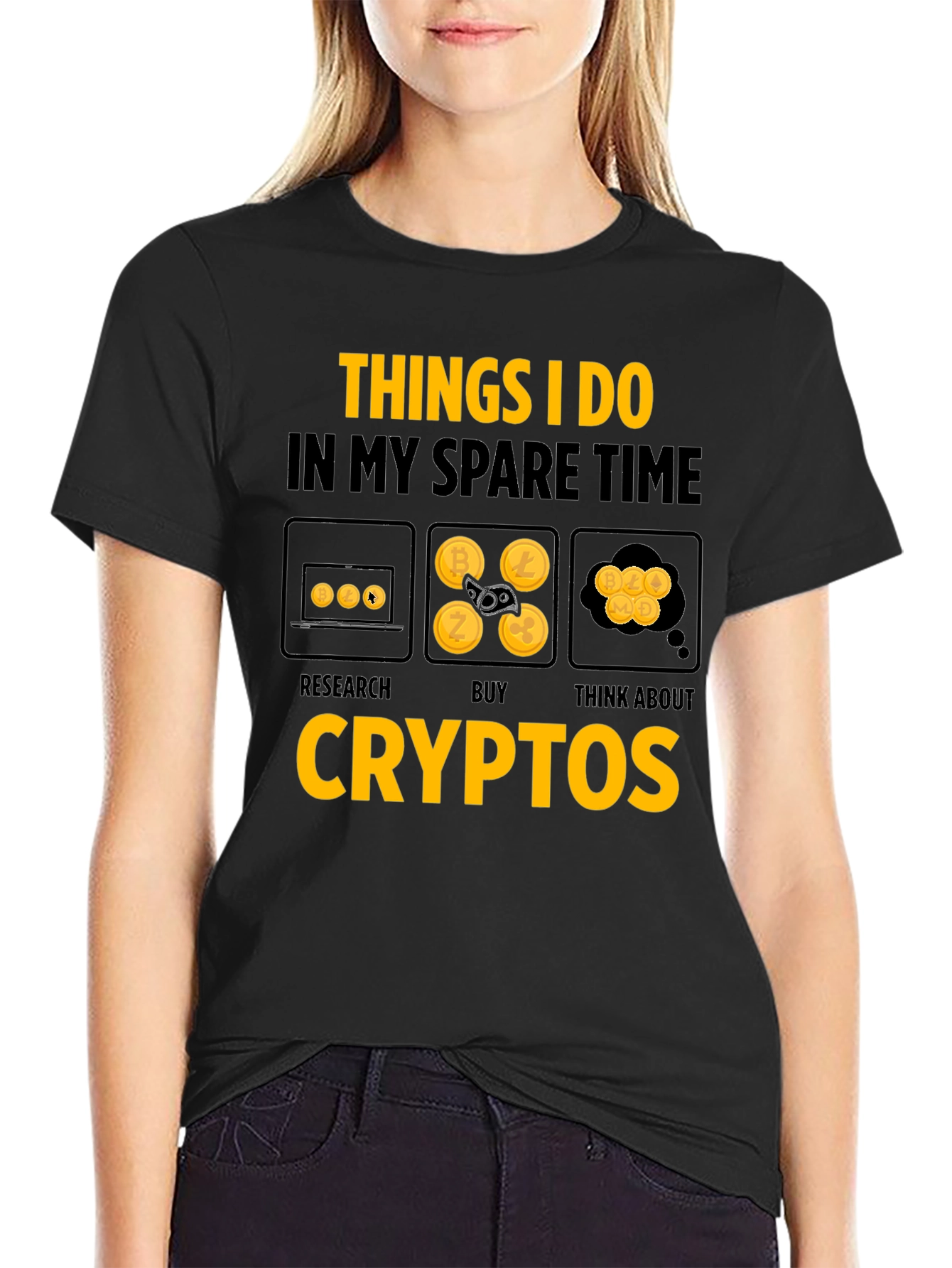 Crypto Spare Time Black T-Shirt
