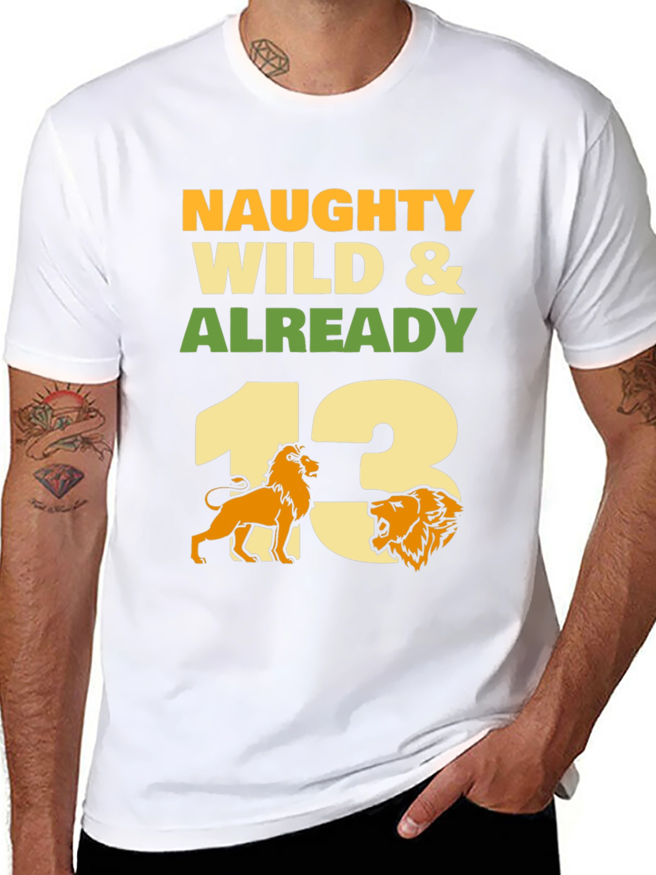 Naughty Wild 13th Birthday Lion Graphic Tee