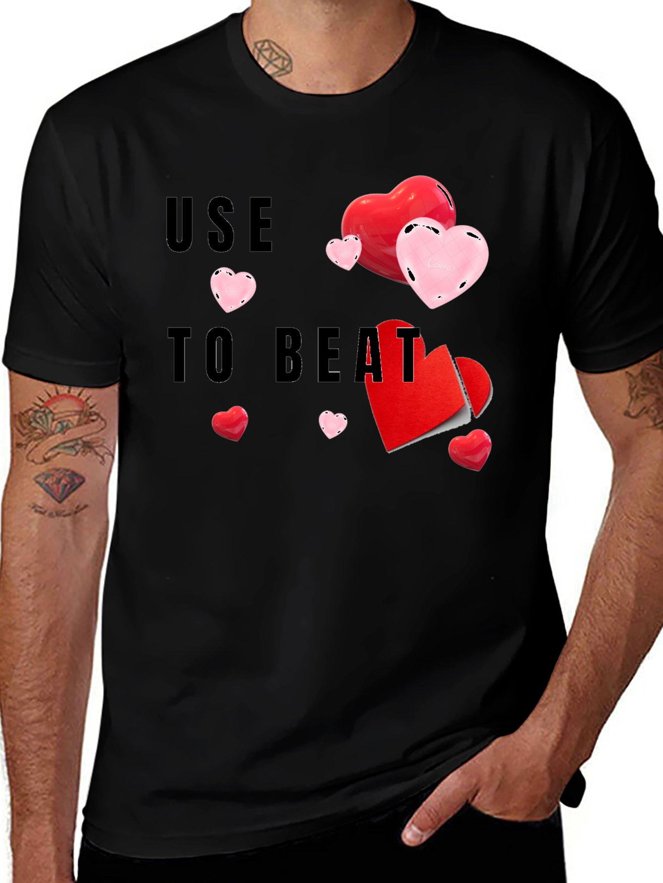 Use To Beat Graphic Heart T-Shirt