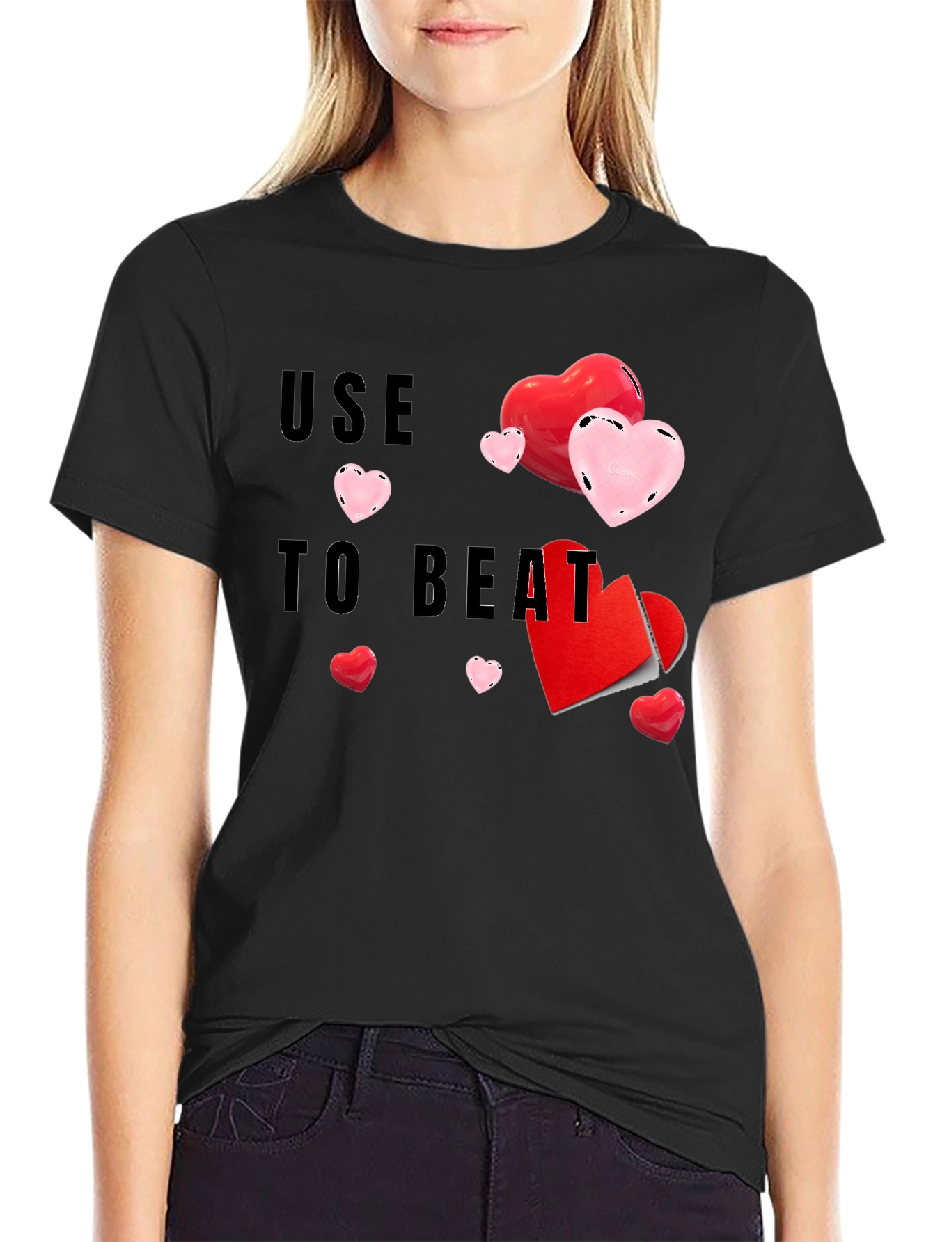 Use To Beat Graphic Heart T-Shirt