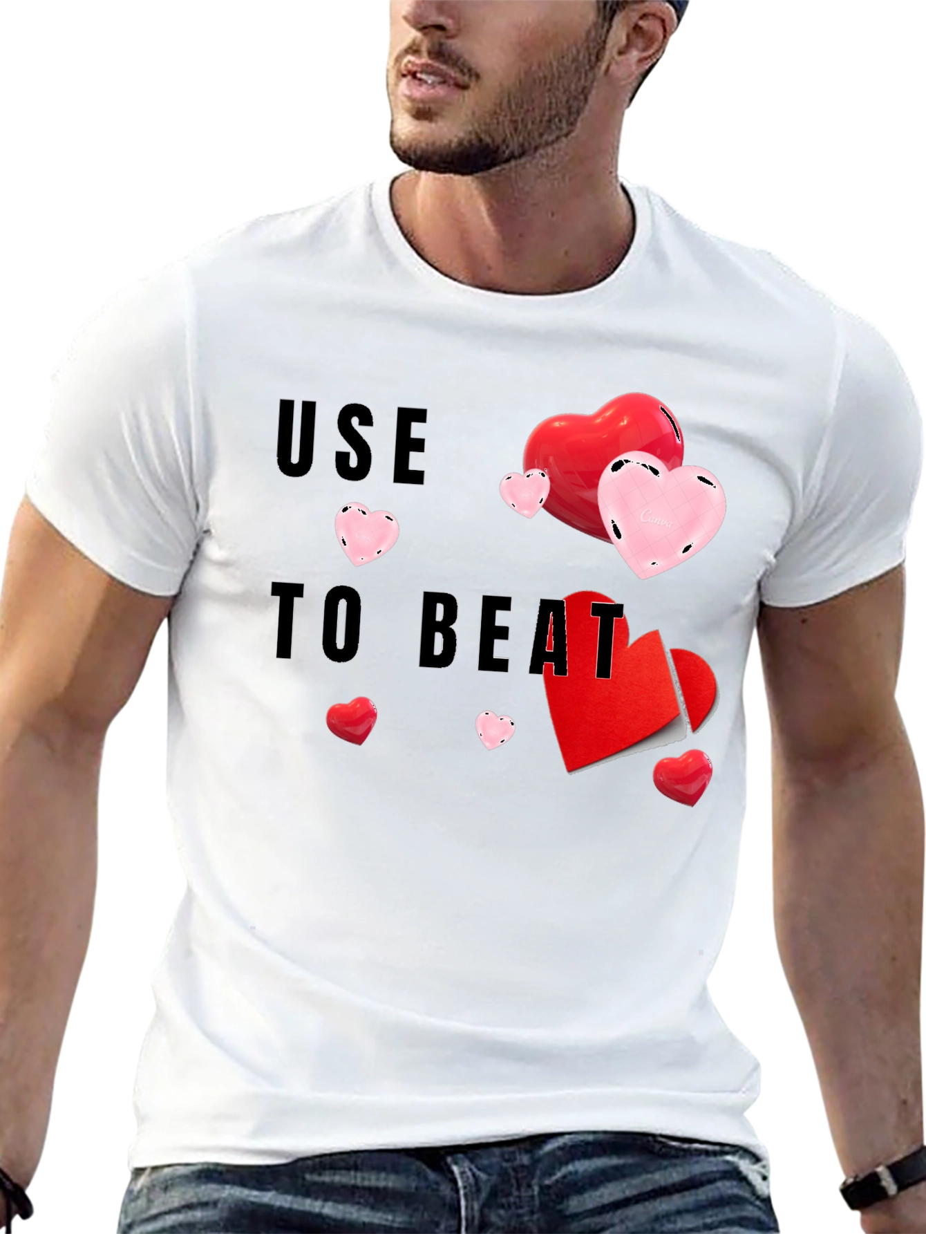 Use To Beat Graphic Heart T-Shirt