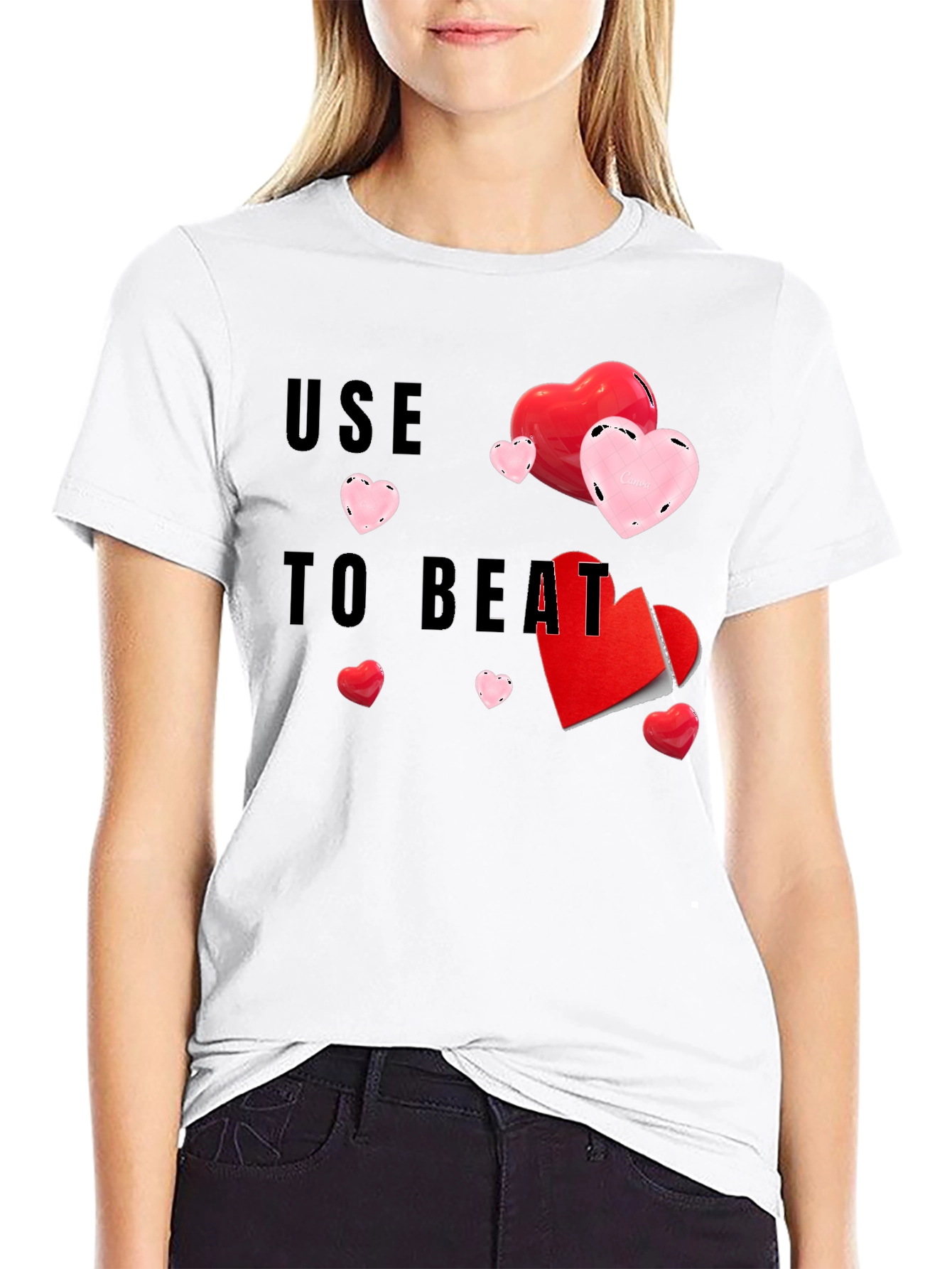 Use To Beat Graphic Heart T-Shirt