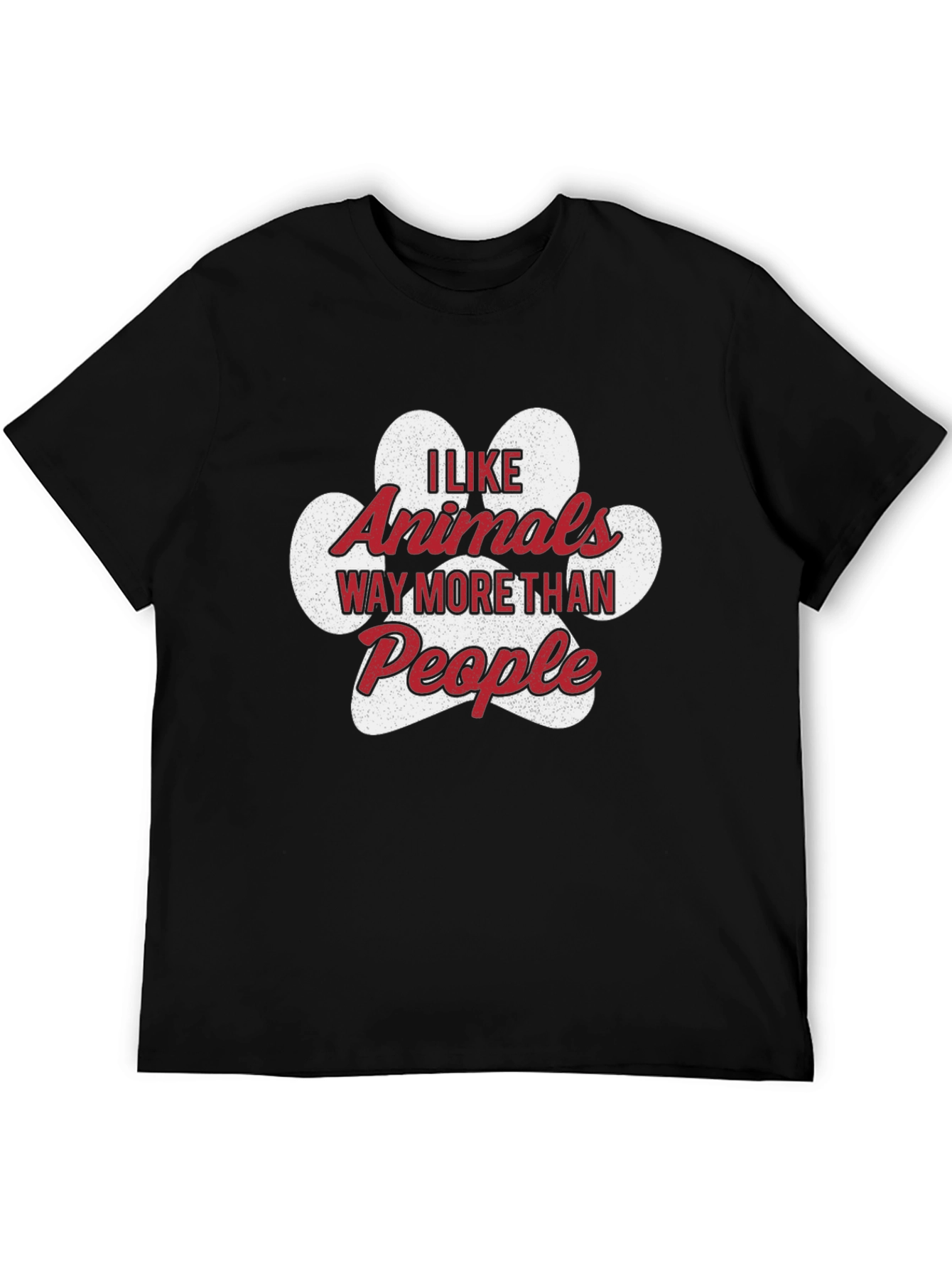 I Like Animals More Than People Black T-Shirt