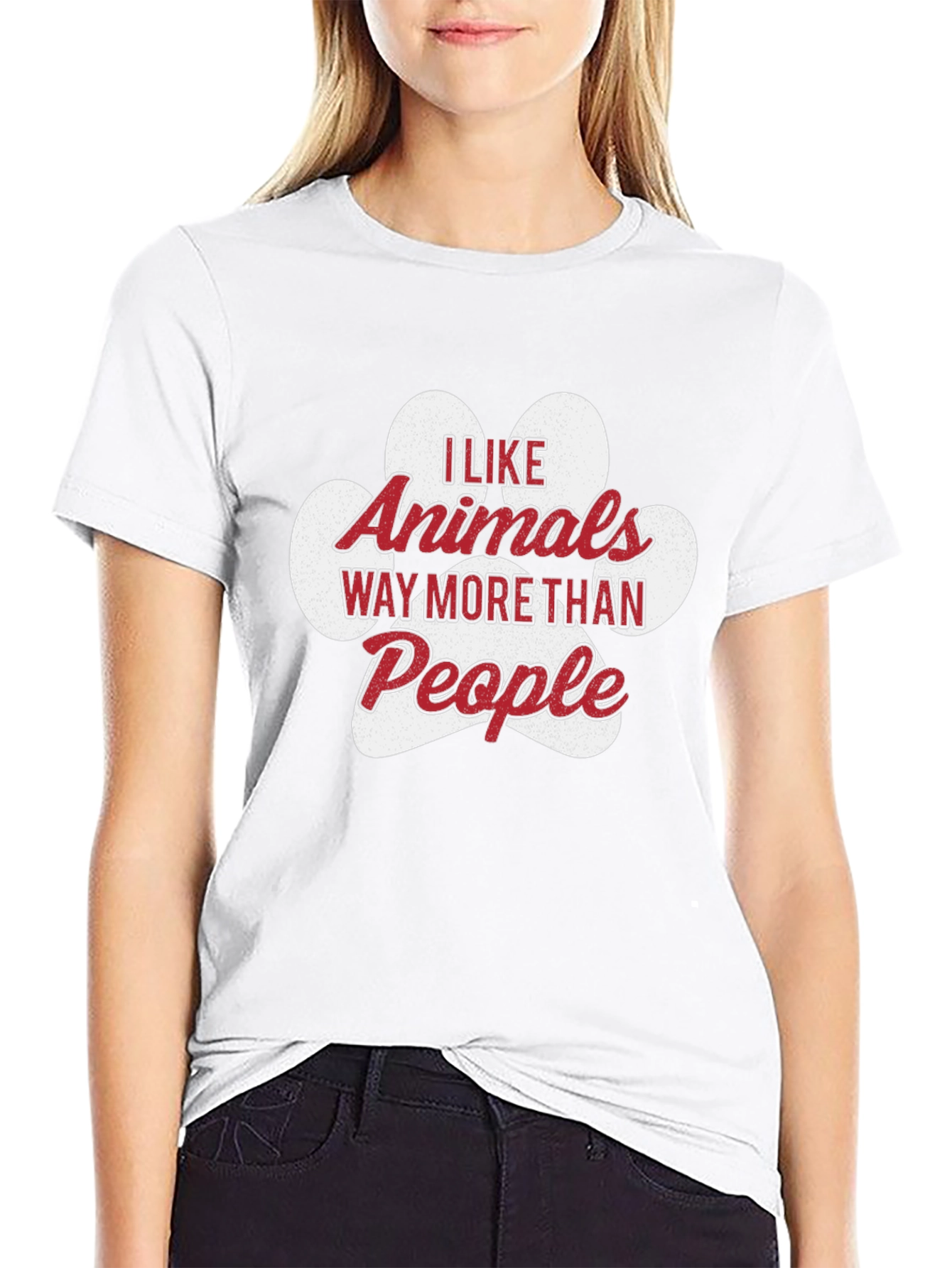 I Like Animals More Than People Black T-Shirt
