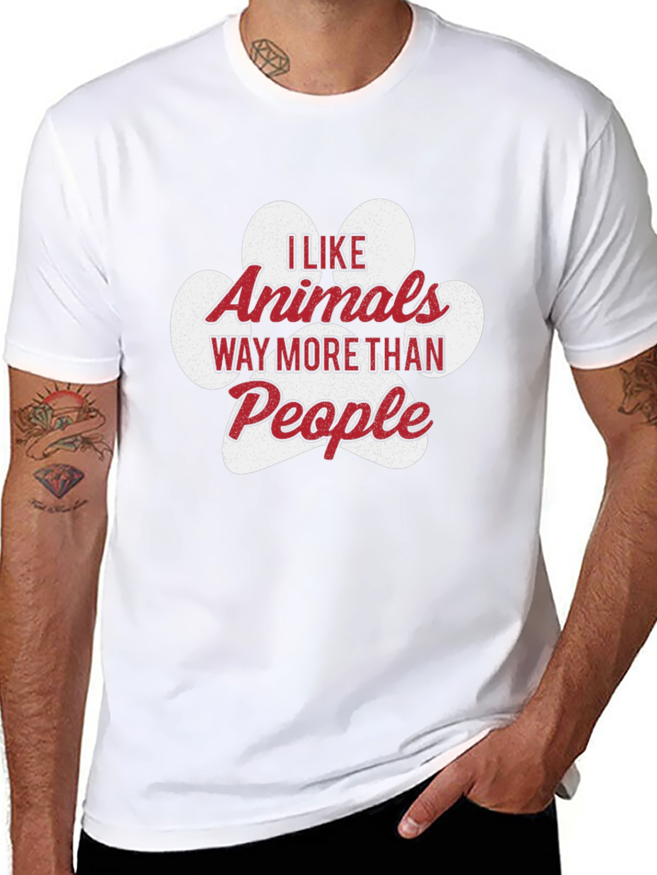 I Like Animals More Than People Black T-Shirt