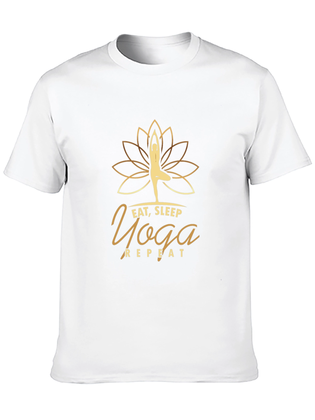 Eat Sleep Yoga Repeat Graphic T-Shirt - Black